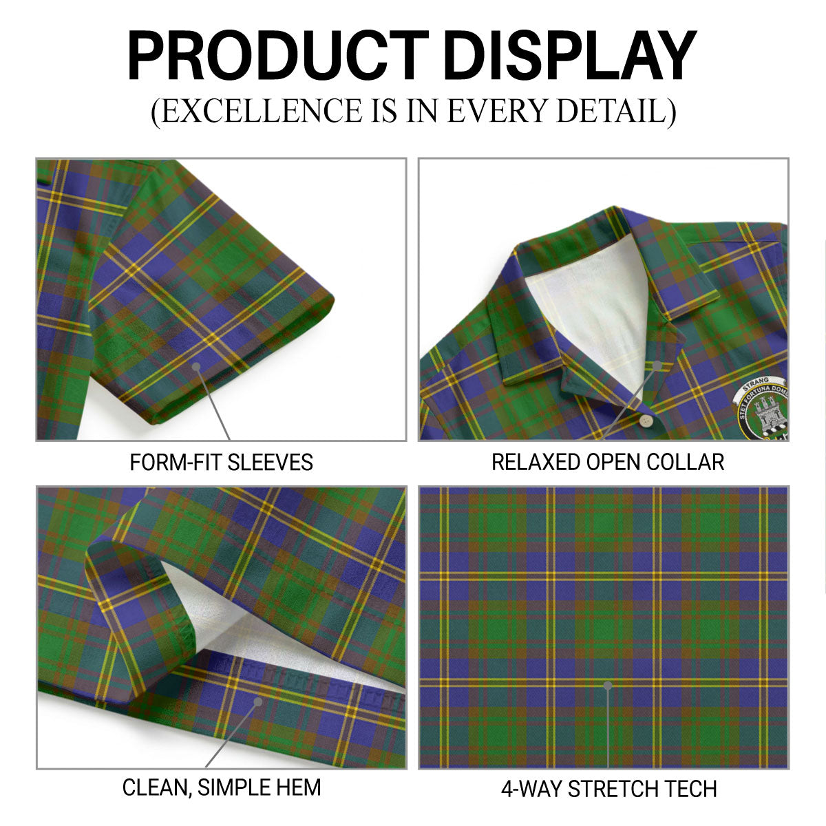Strang (or Strange) Tartan Crest Hawaiian Shirt