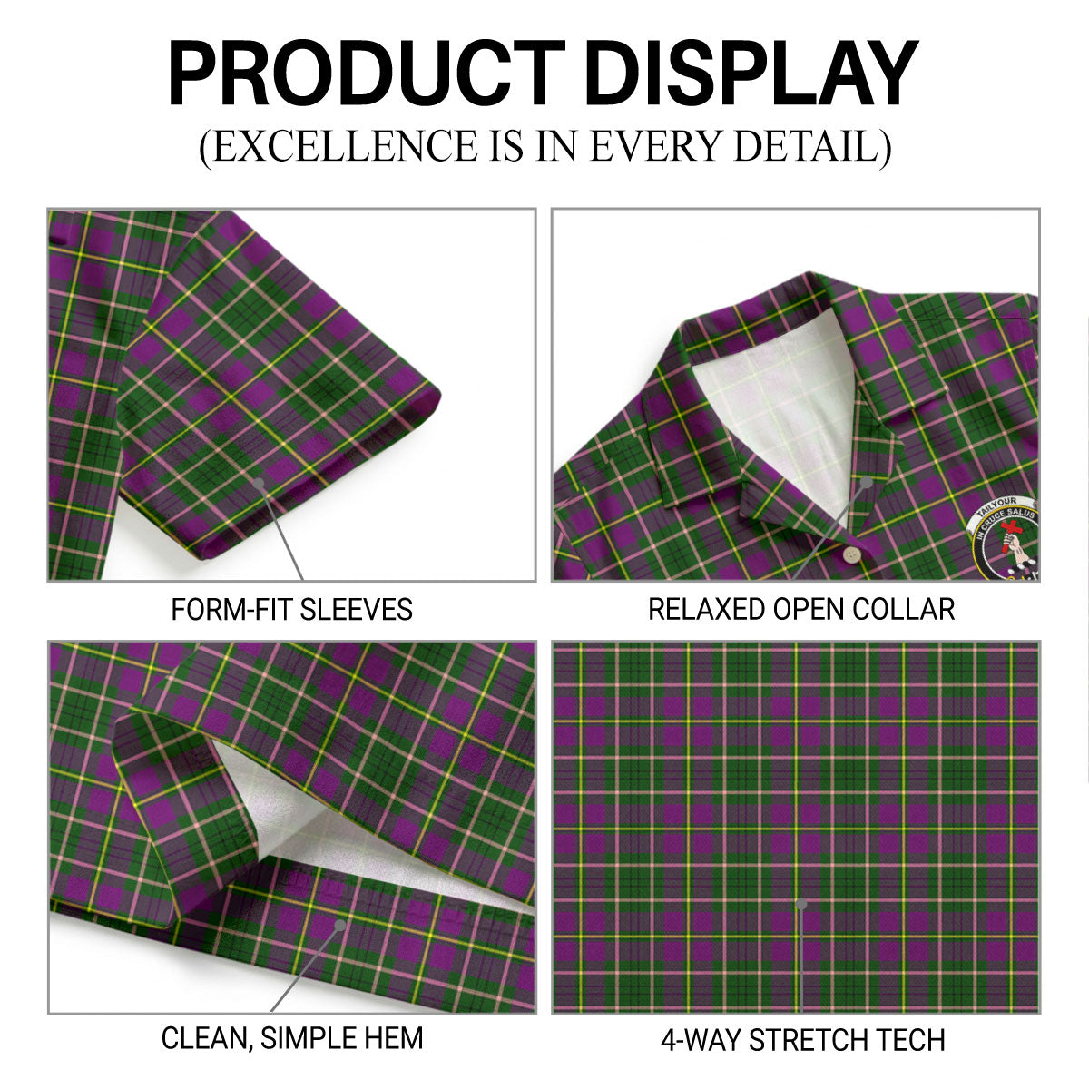 Tailyour (or Taylor) Tartan Crest Hawaiian Shirt
