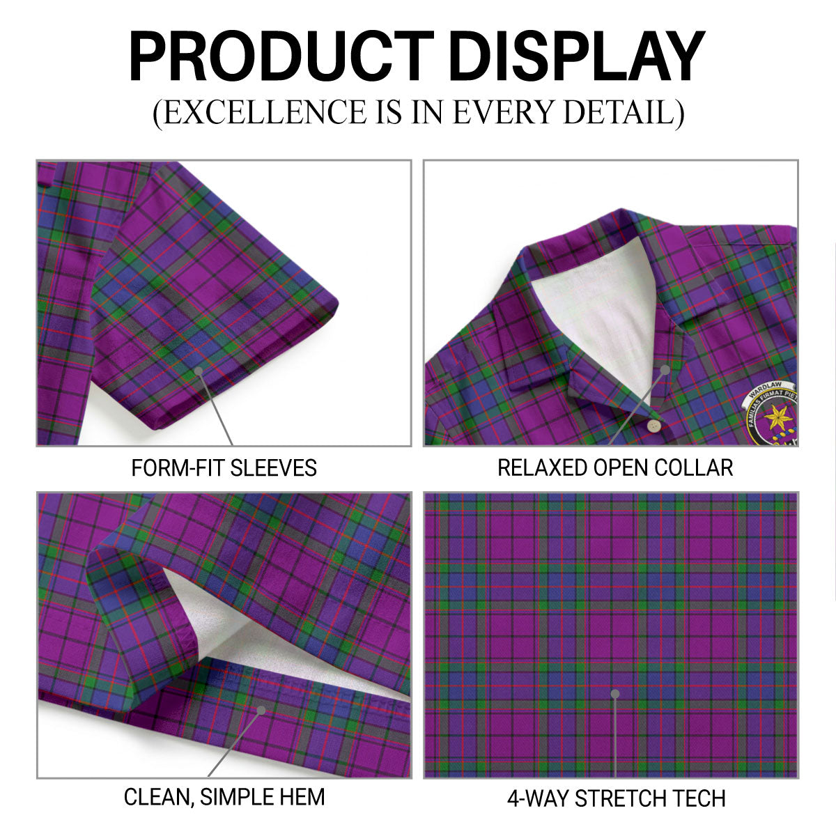 Wardlaw Modern Tartan Crest Hawaiian Shirt