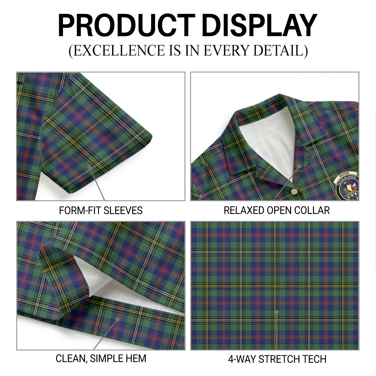 Wood Tartan Crest Hawaiian Shirt