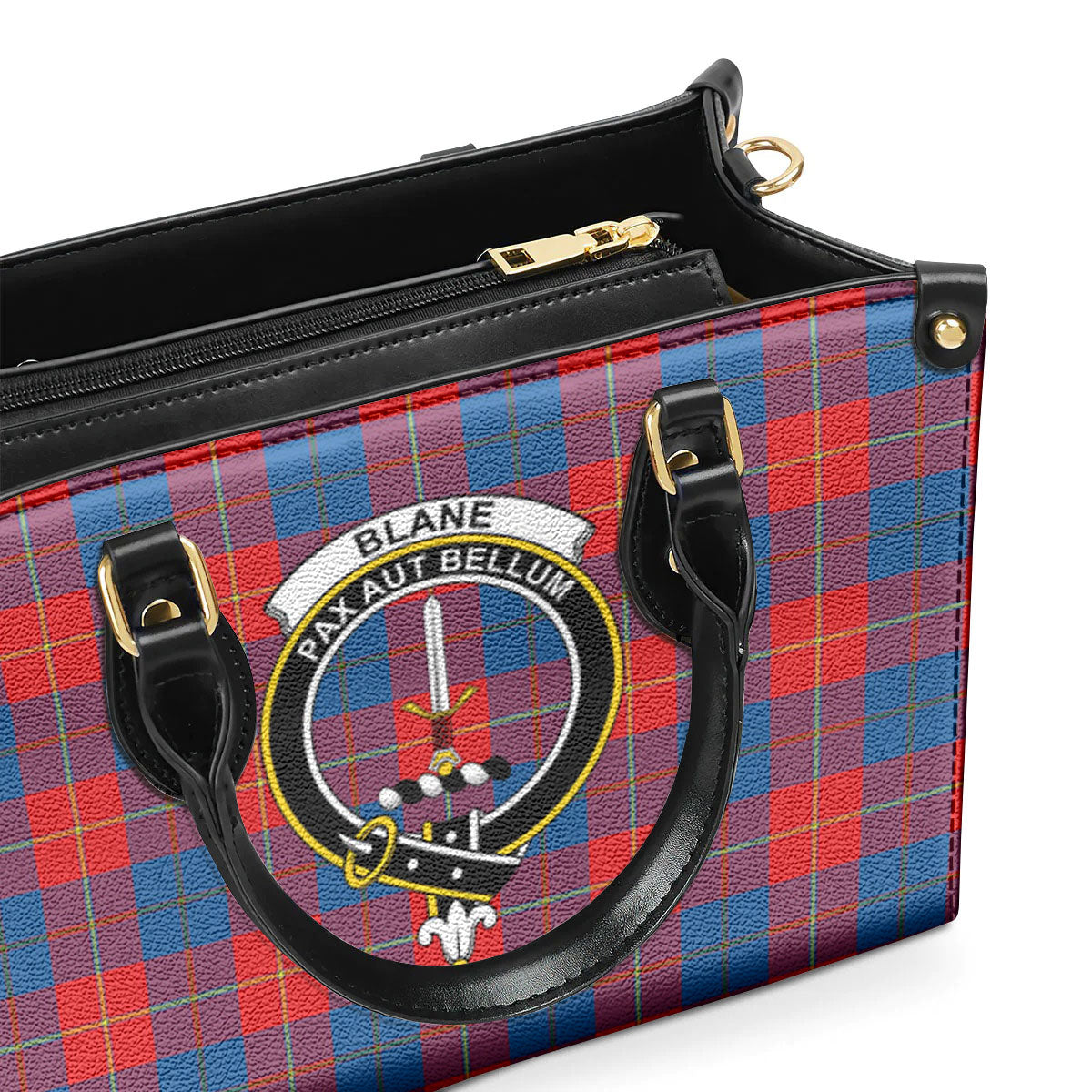 Blane Tartan Crest Leather Handbag