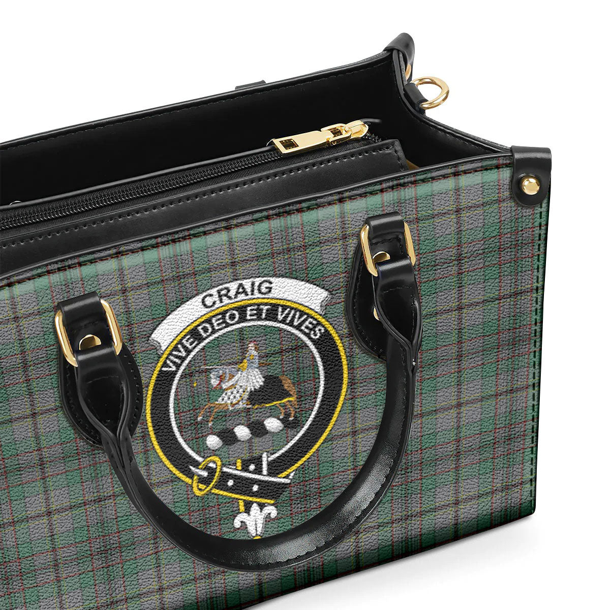 Craig Tartan Crest Leather Handbag