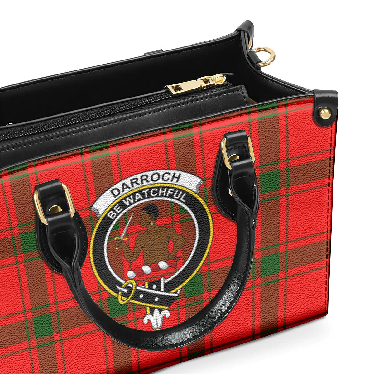 Darroch (Gourock) Tartan Crest Leather Handbag