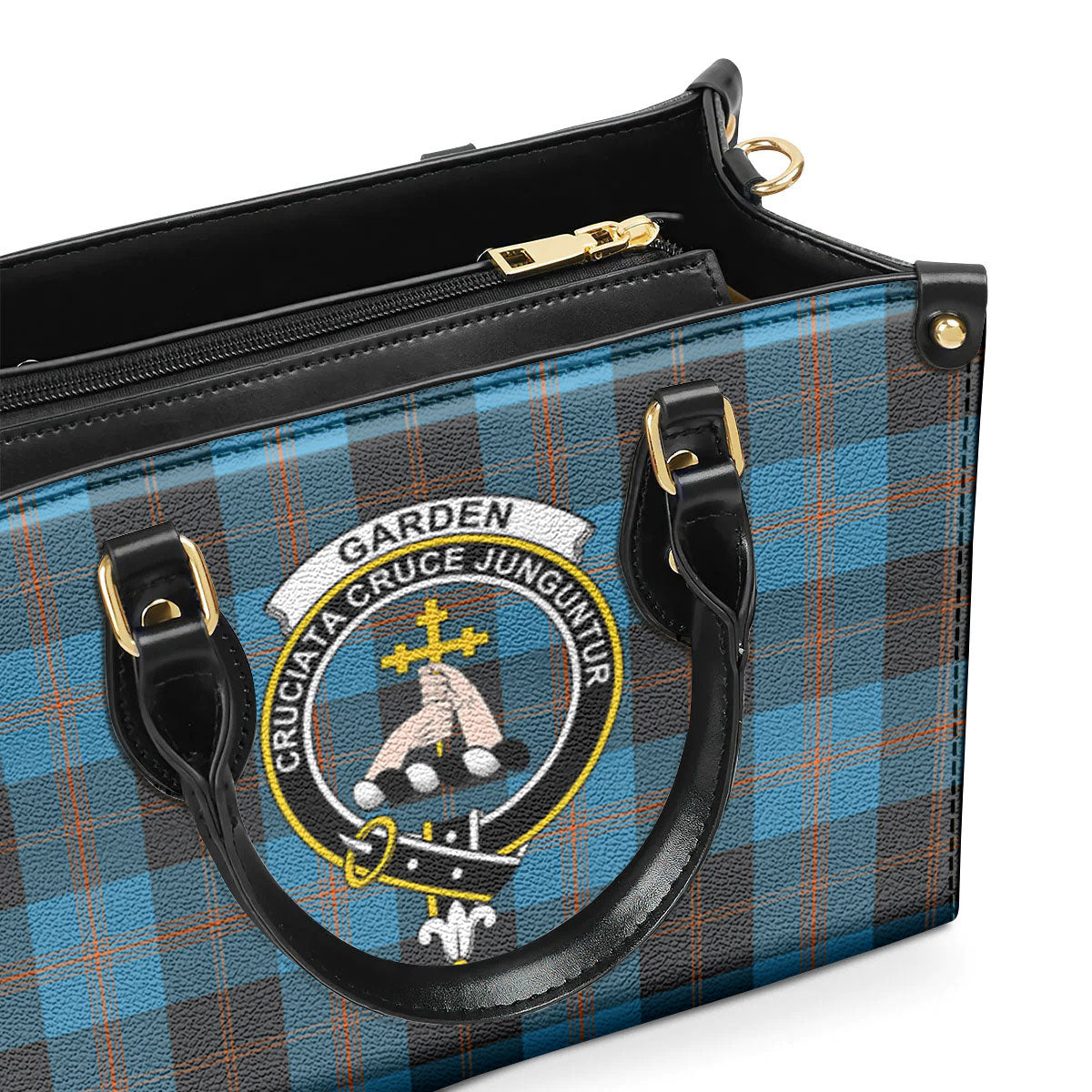 Garden Tartan Crest Leather Handbag