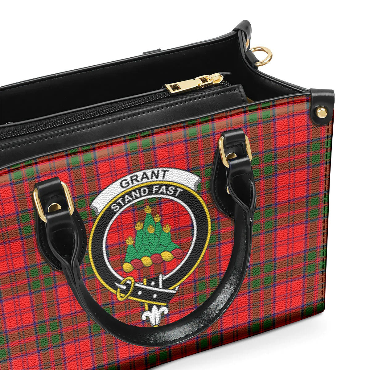 Grant Modern Tartan Crest Leather Handbag