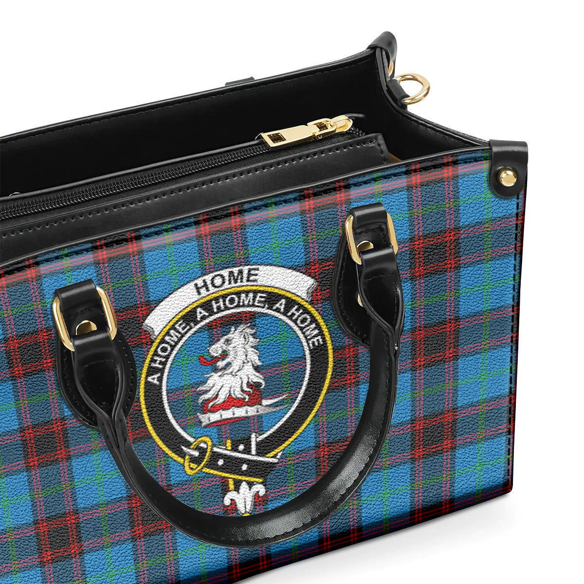 Home Ancient Tartan Crest Leather Handbag