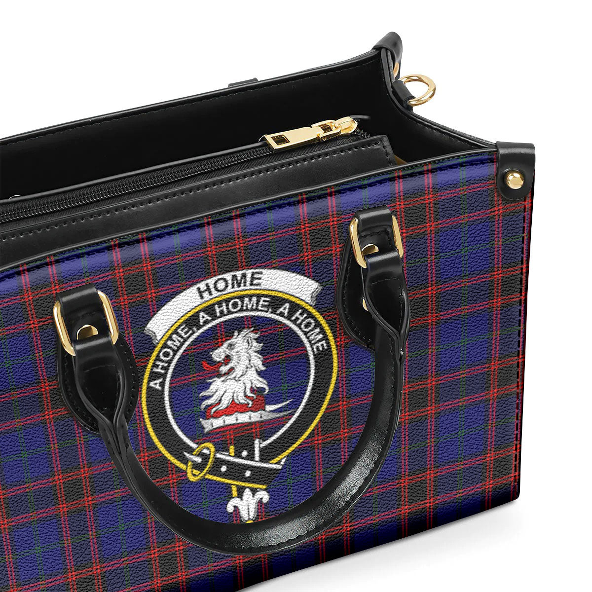 Home Modern Tartan Crest Leather Handbag