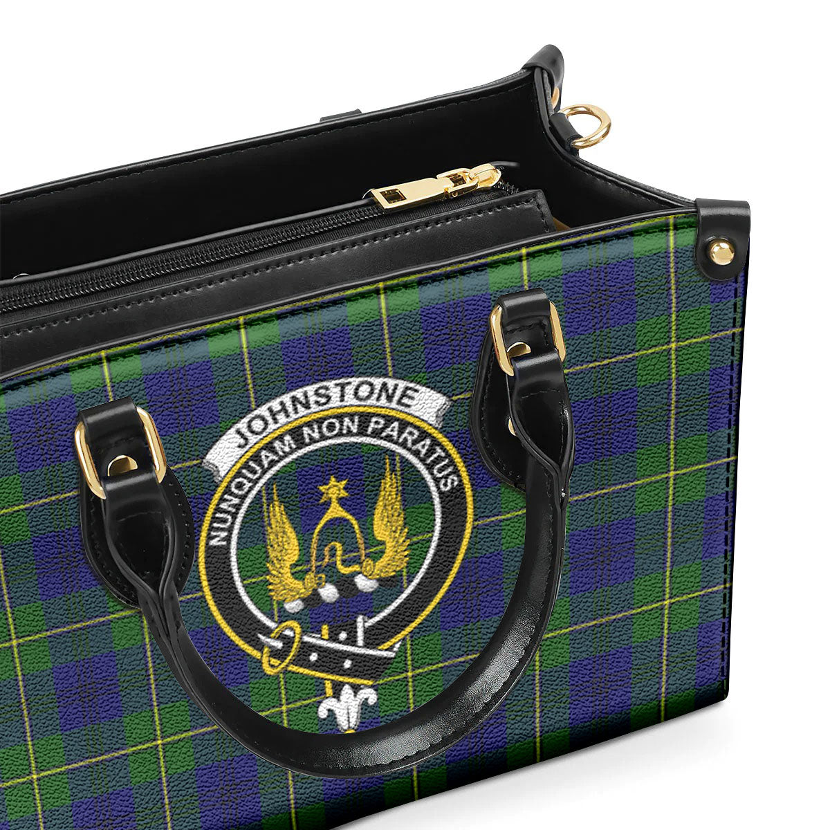 Johnstone Modern Tartan Crest Leather Handbag