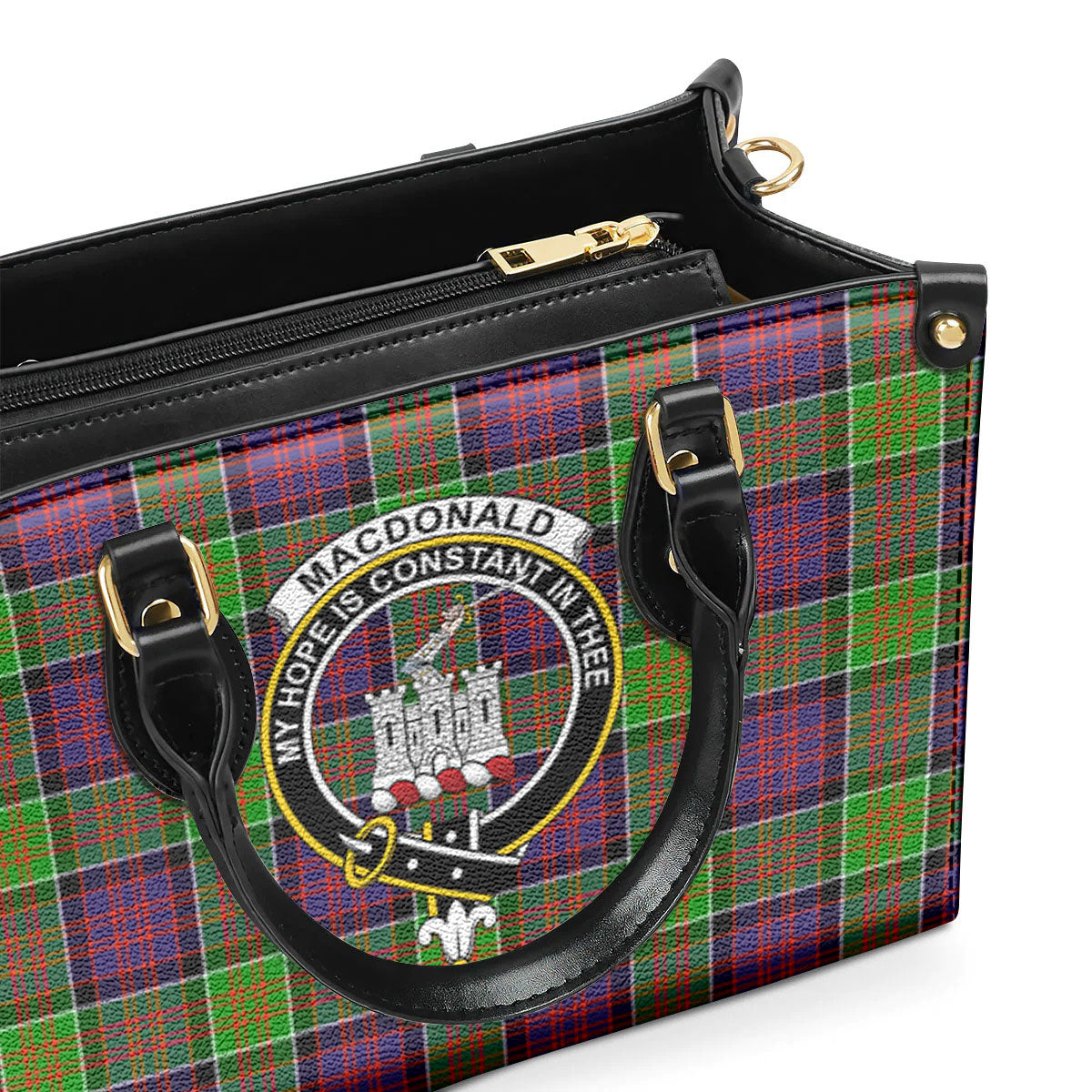 MacDonald (Clan Ranald) Tartan Crest Leather Handbag