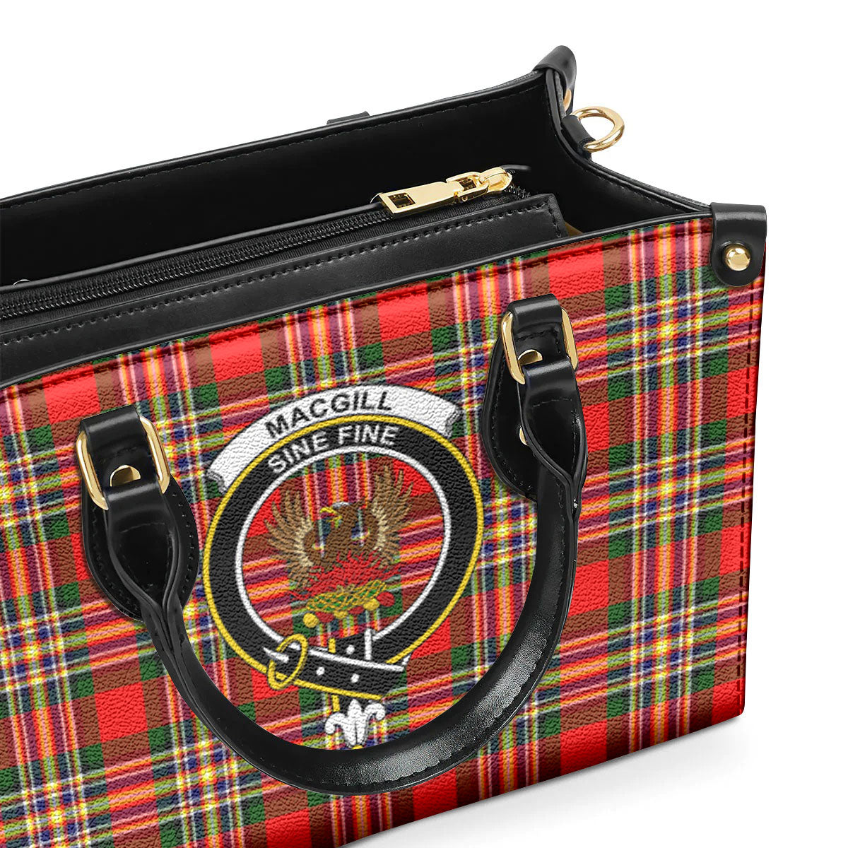 MacGill Modern Tartan Crest Leather Handbag