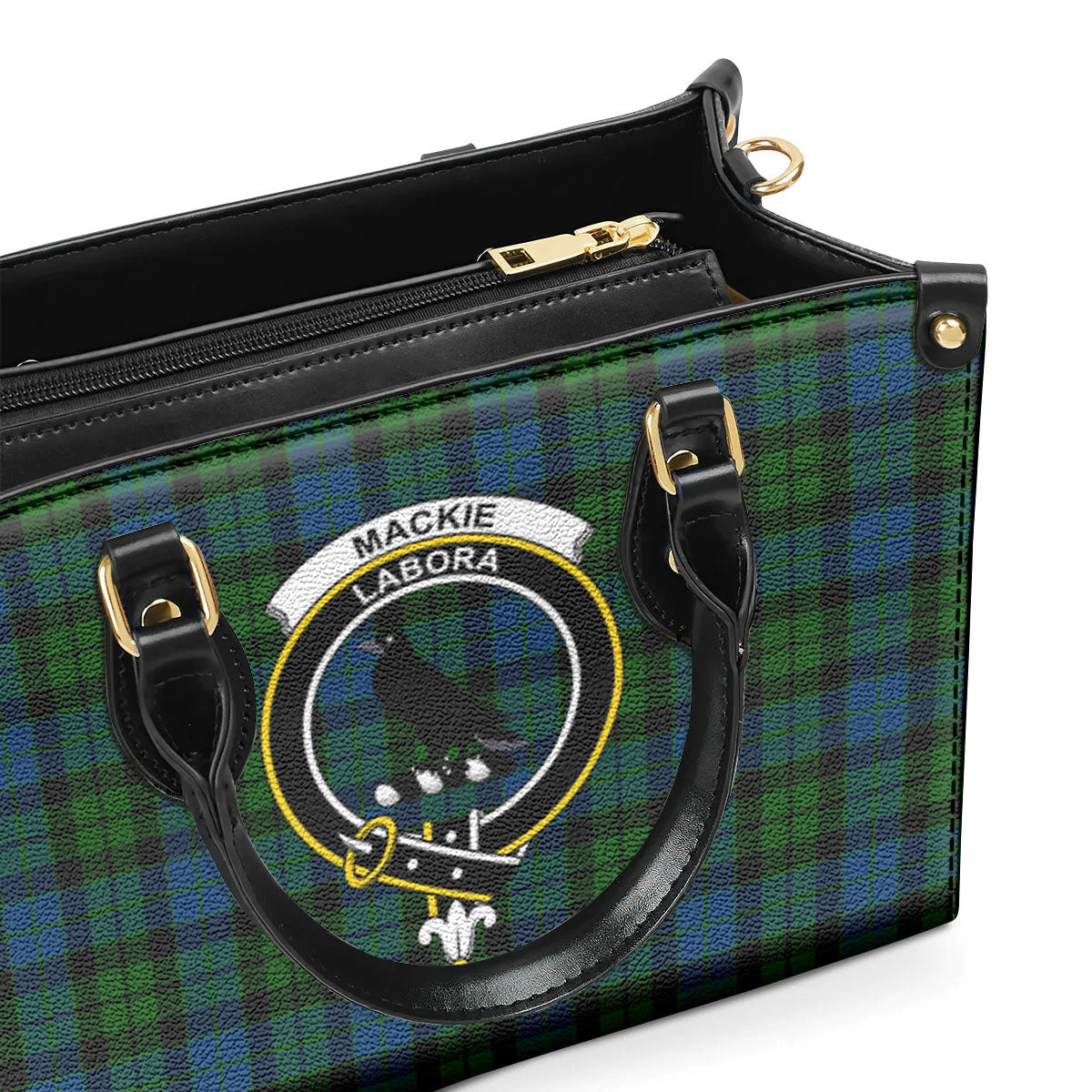 MacKie Tartan Crest Leather Handbag