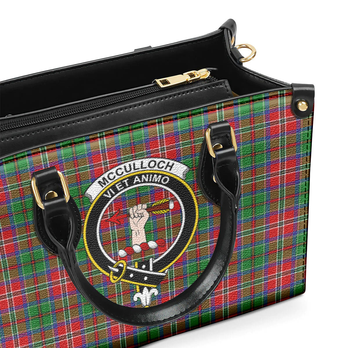 McCulloch Tartan Crest Leather Handbag