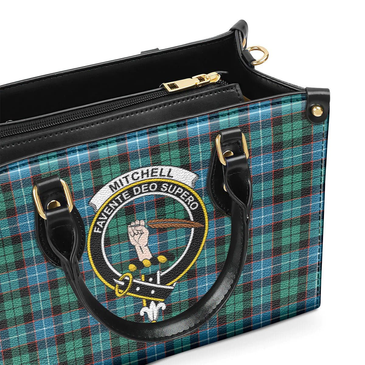 Mitchell Ancient Tartan Crest Leather Handbag