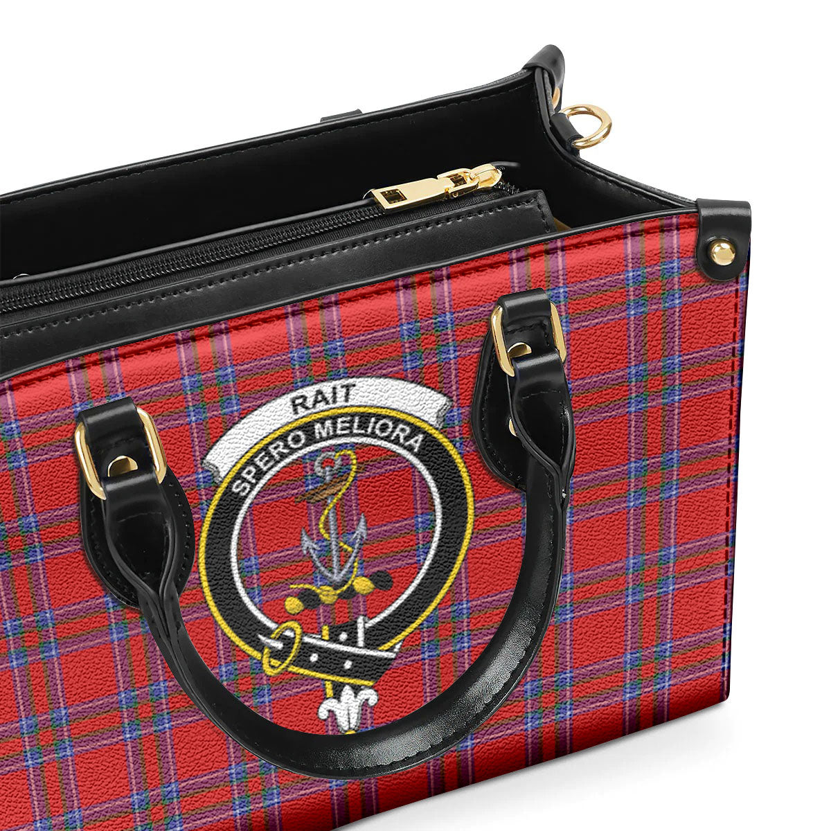 Rait Tartan Crest Leather Handbag