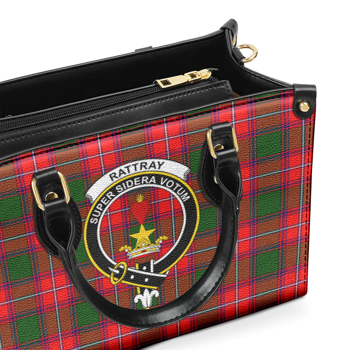 Rattray Modern Tartan Crest Leather Handbag