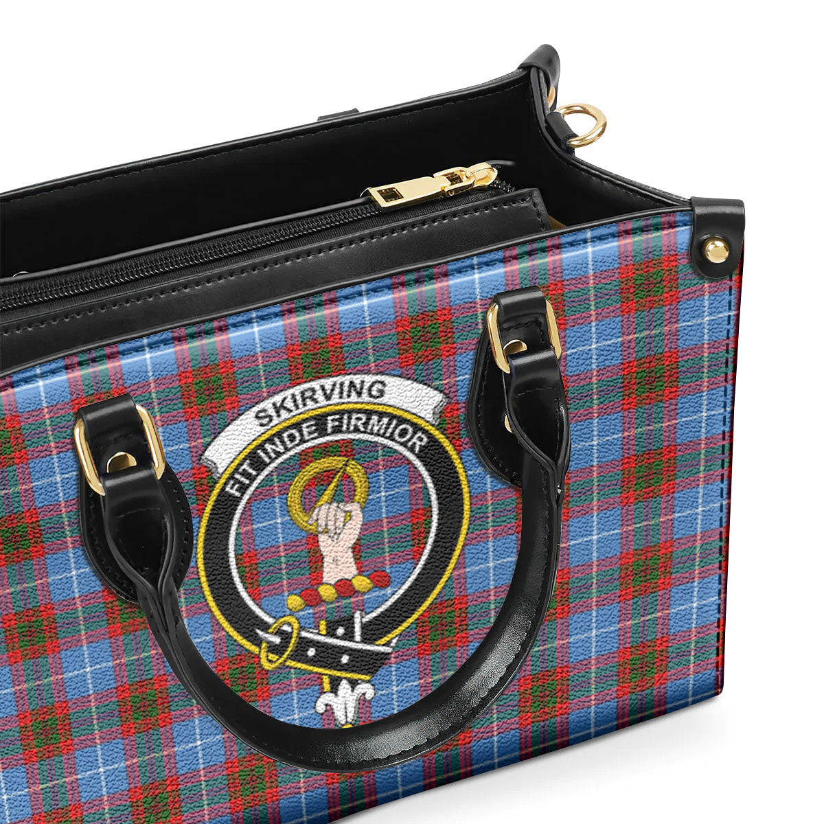 Skirving Tartan Crest Leather Handbag