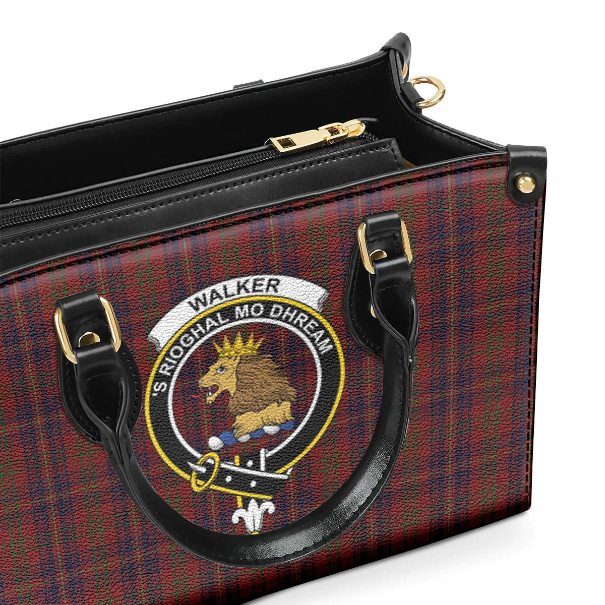 Walker Tartan Crest Leather Handbag