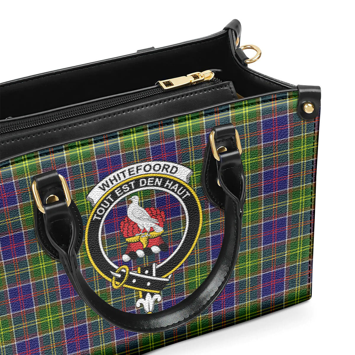 Whitefoord Tartan Crest Leather Handbag