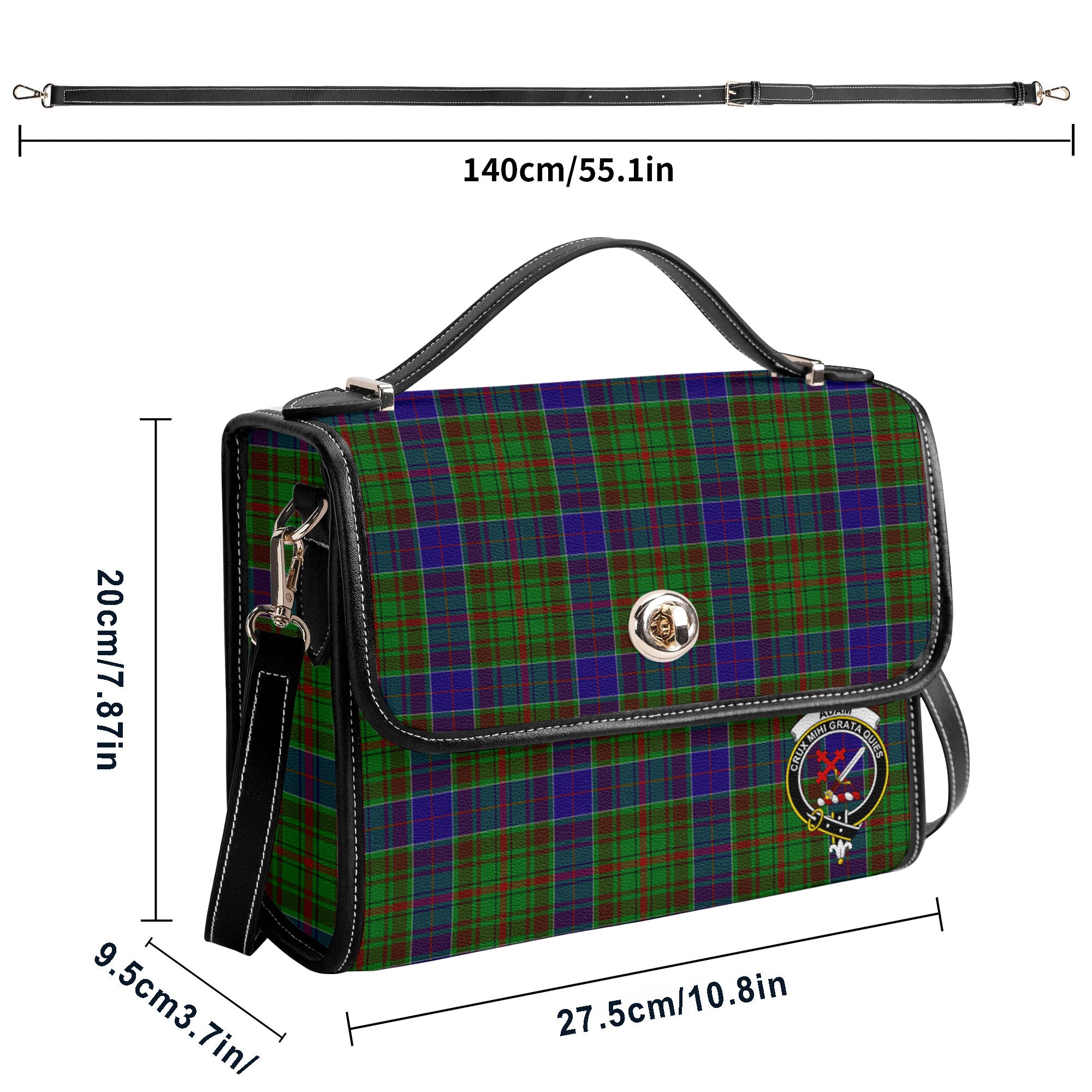 Adam Tartan Crest Satchel Bag