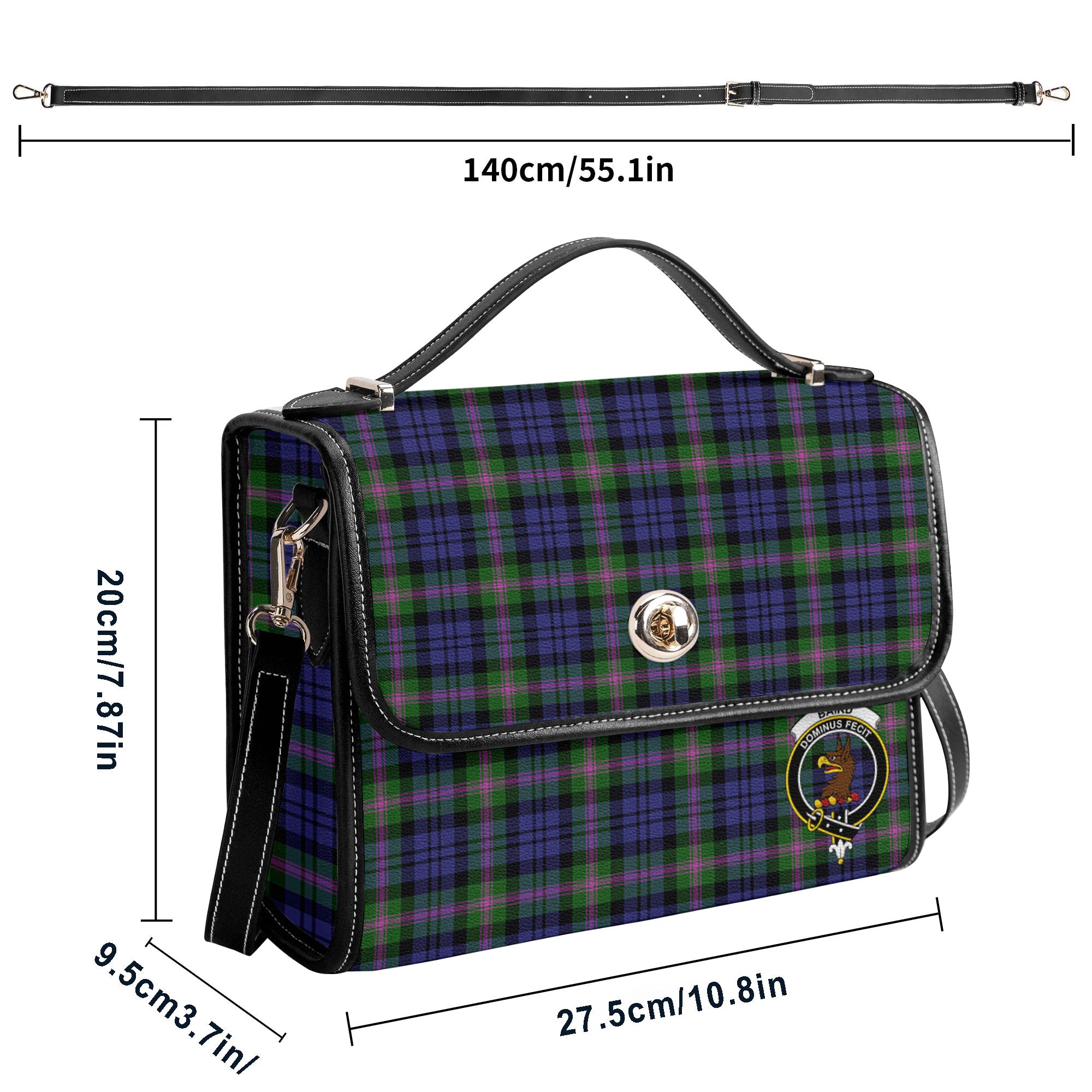 Baird Modern Tartan Crest Satchel Bag