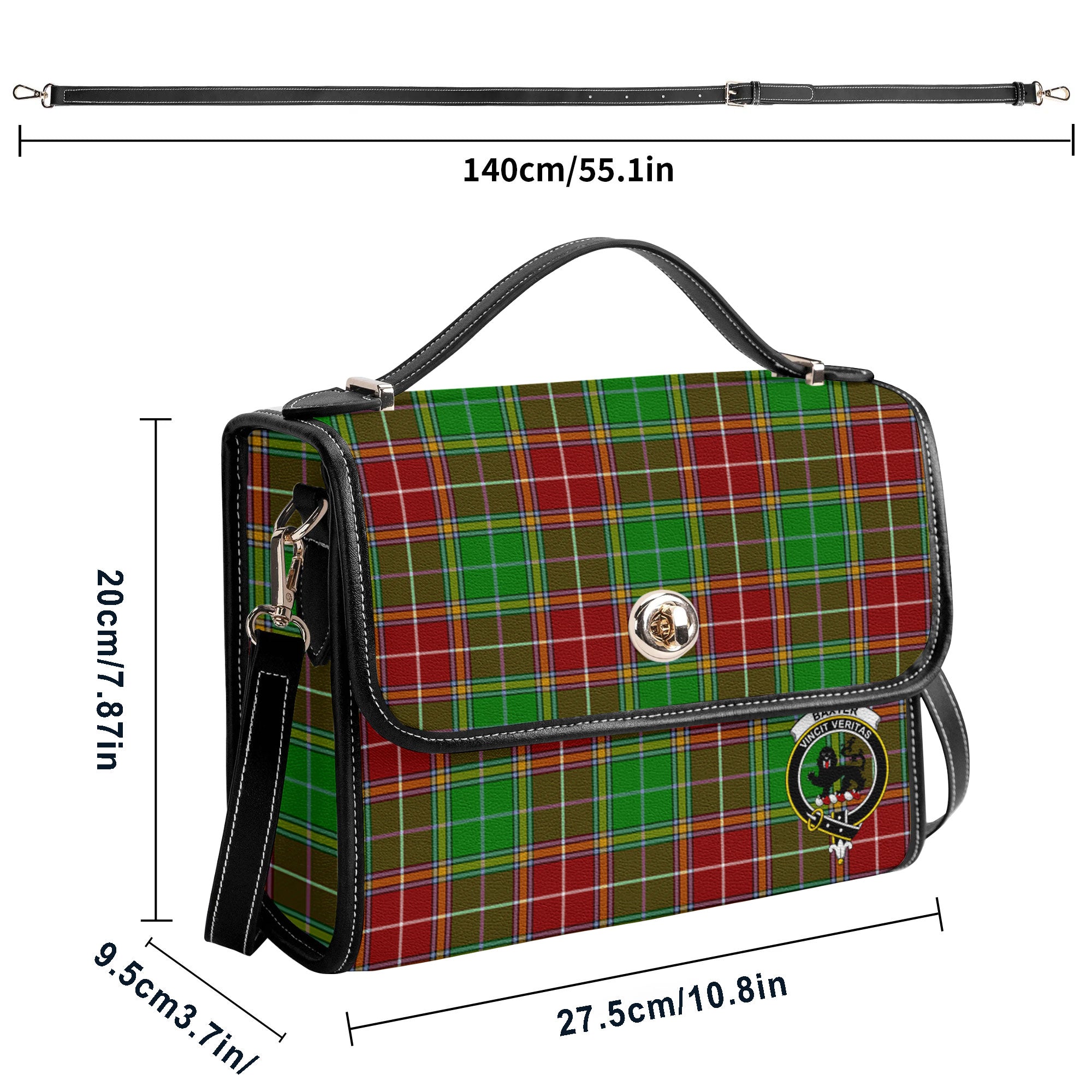 Baxter Modern Tartan Crest Satchel Bag