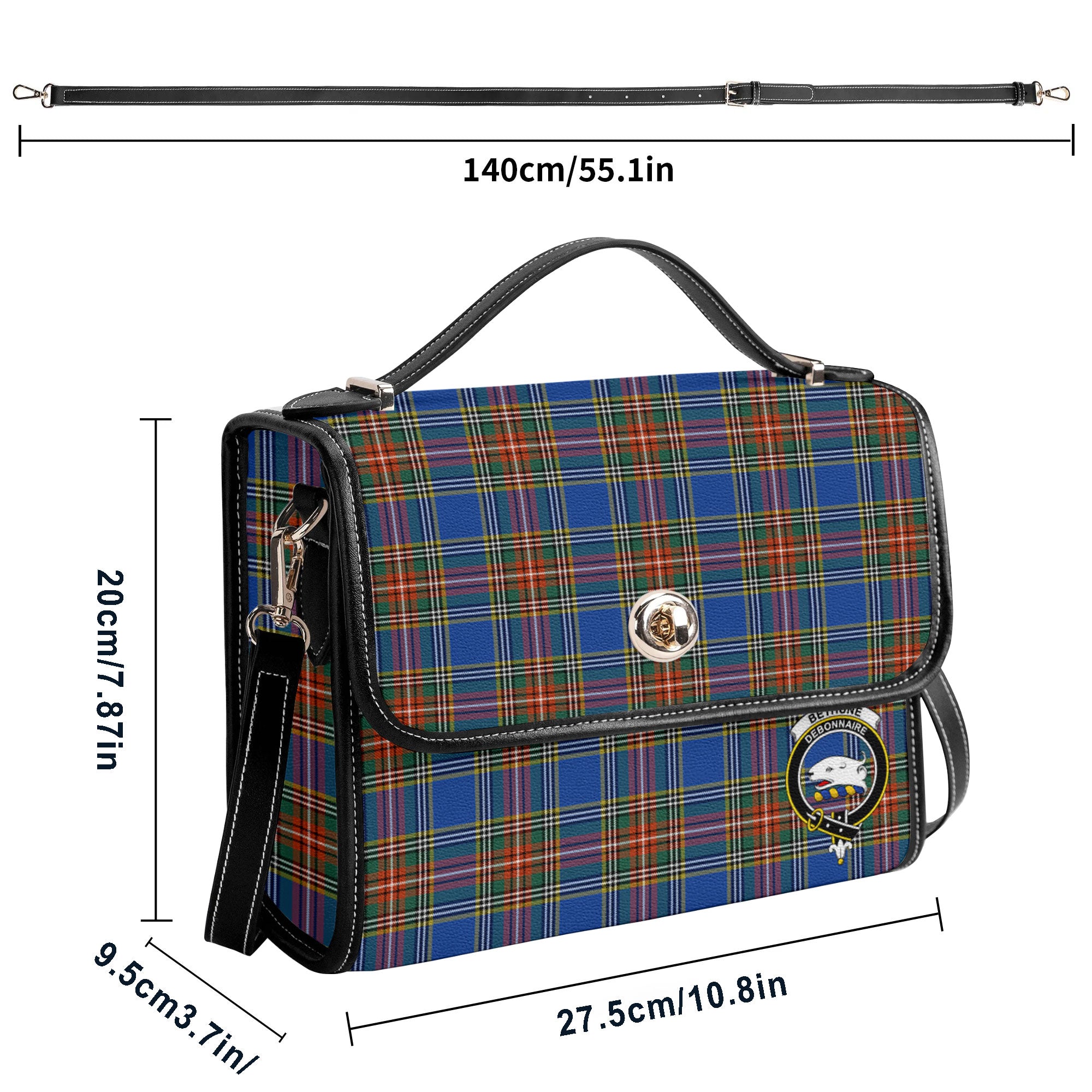 Bethune Ancient Tartan Crest Satchel Bag