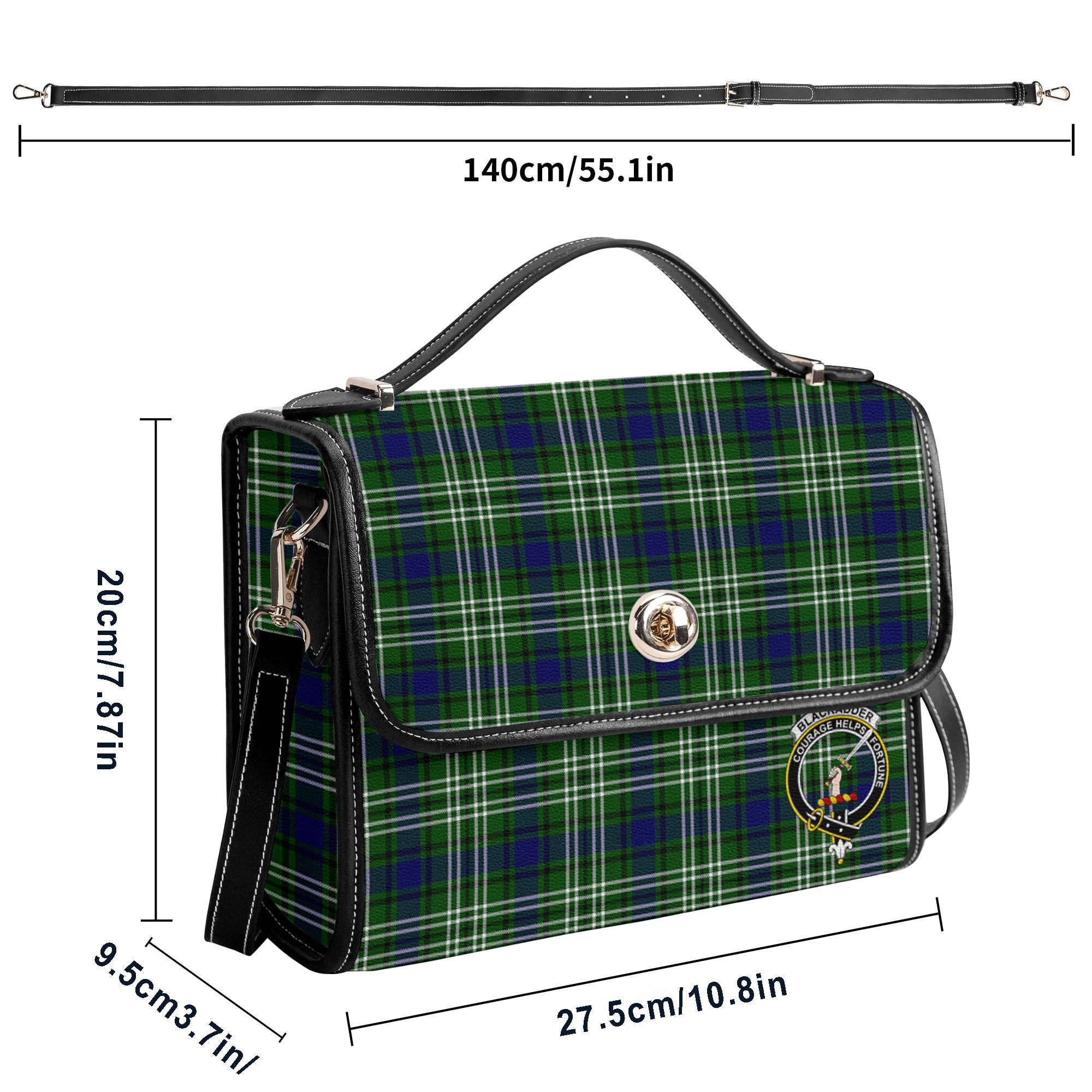 Blackadder Tartan Crest Satchel Bag