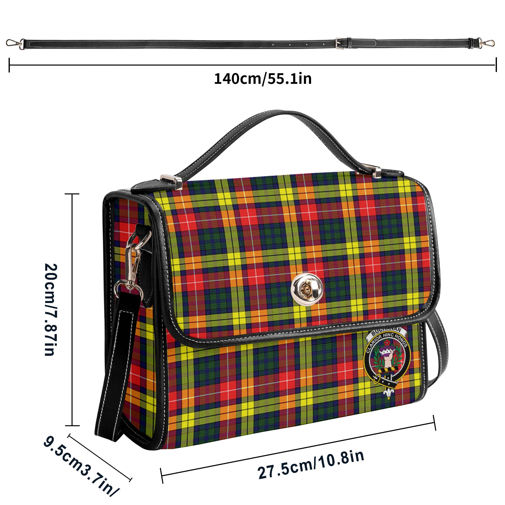 Buchanan Modern Tartan Crest Satchel Bag