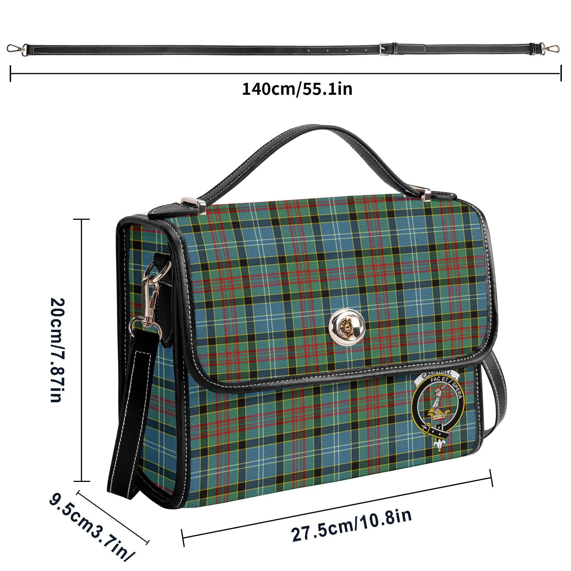 Caldwell Tartan Crest Satchel Bag