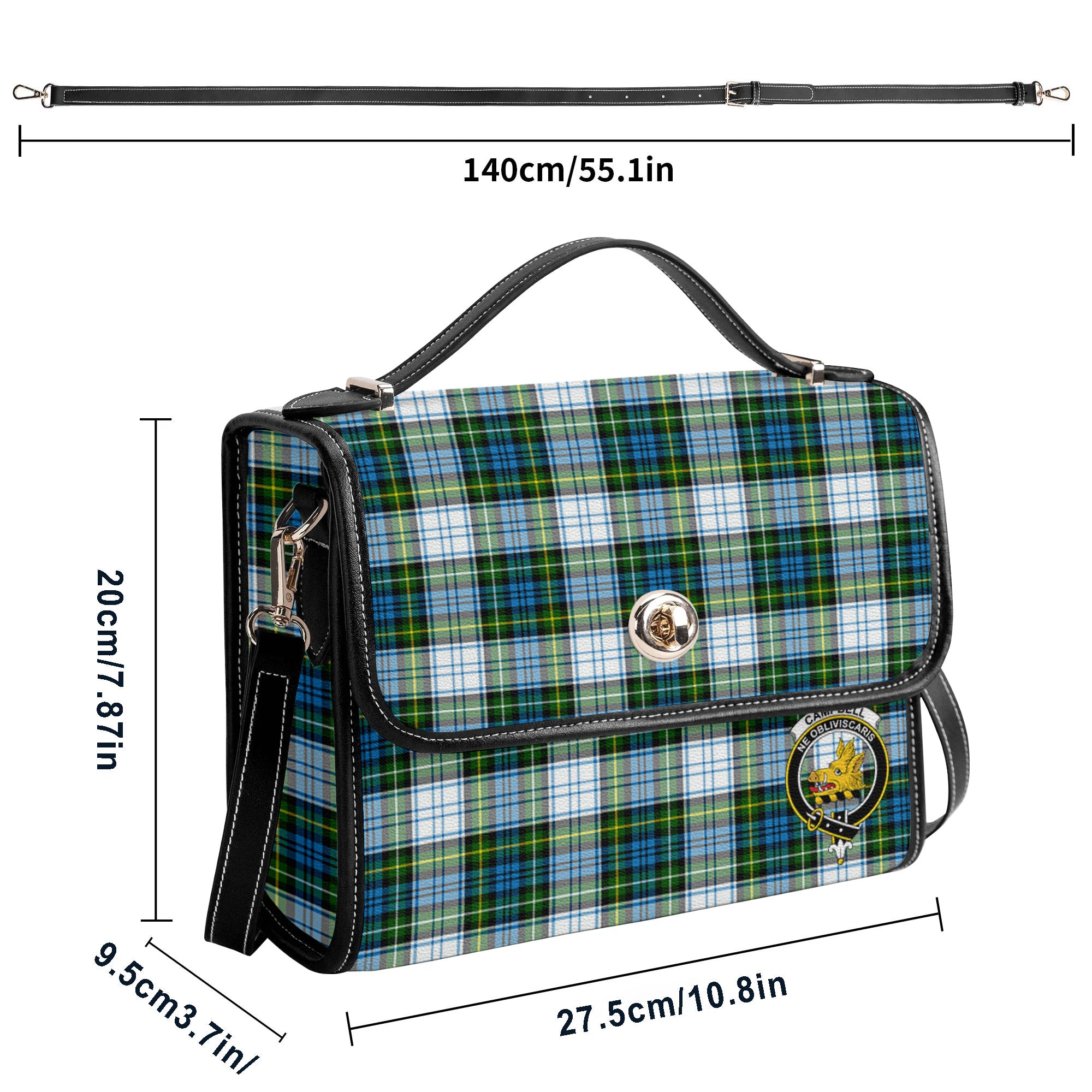 Campbell Dress Tartan Crest Satchel Bag