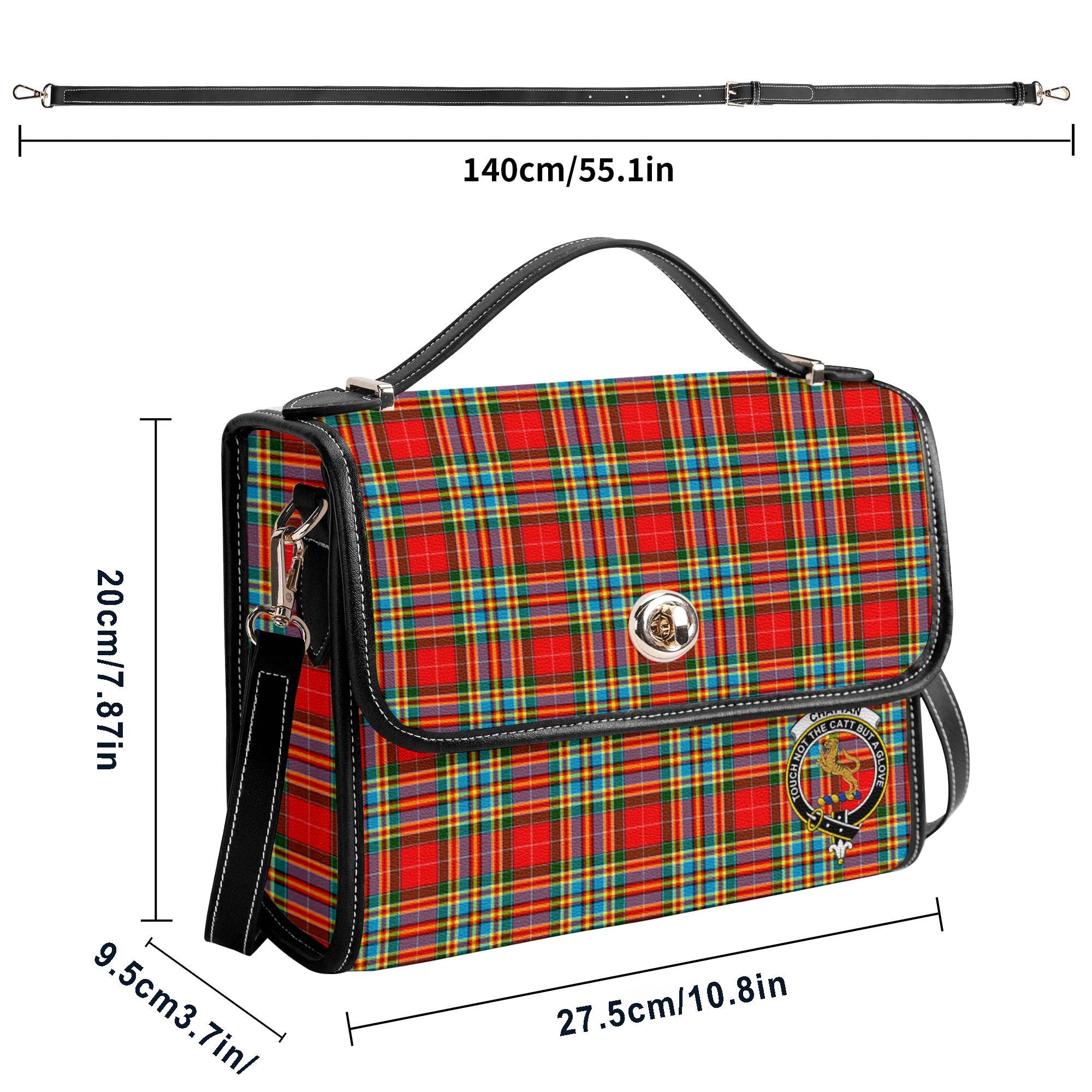Chattan Tartan Crest Satchel Bag