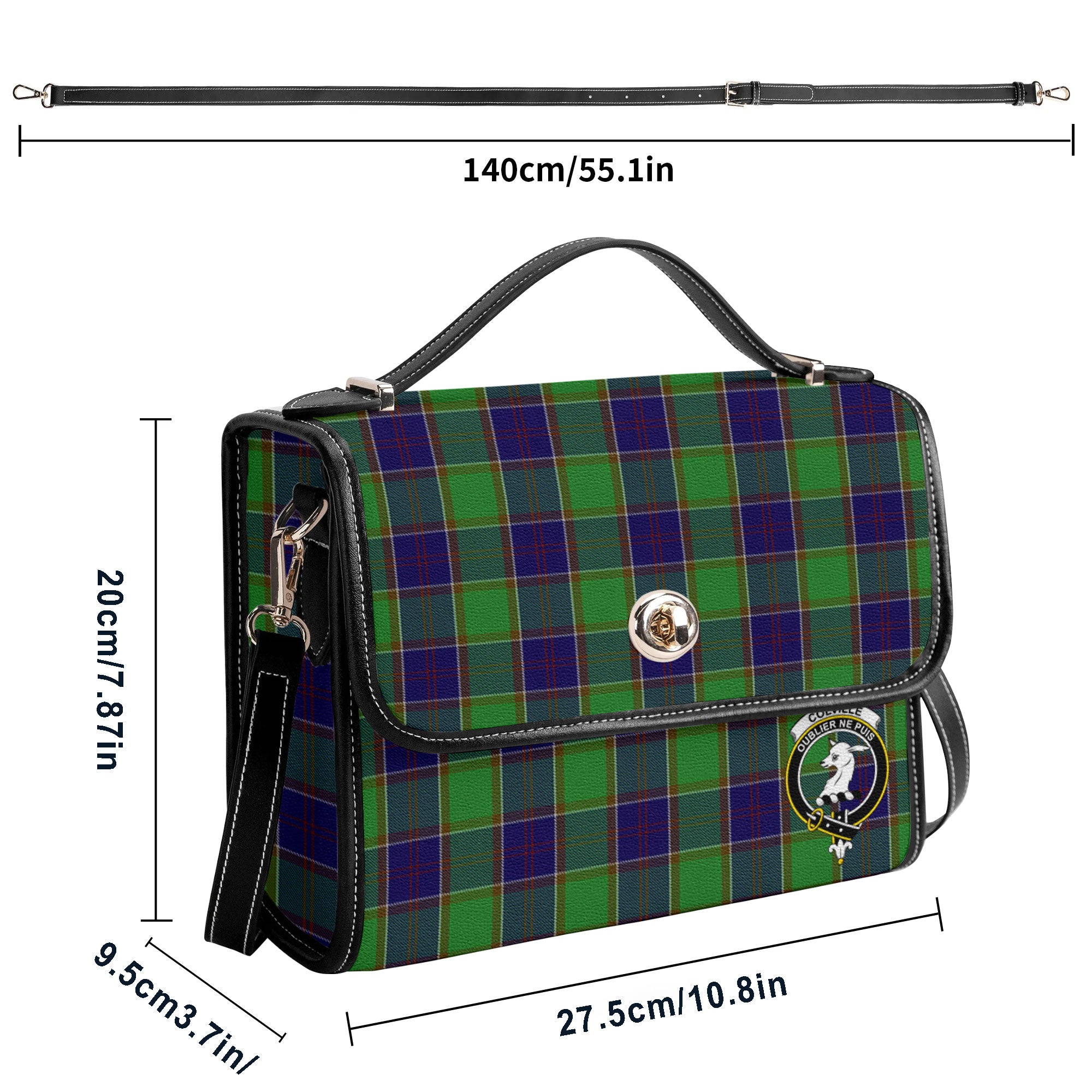Colville Tartan Crest Satchel Bag