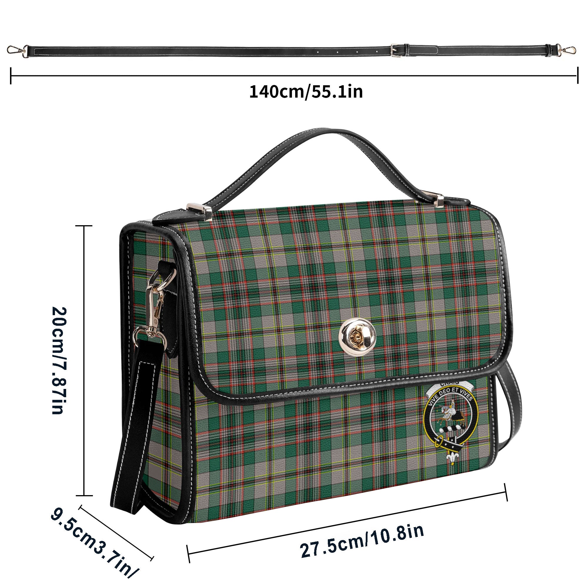 Craig Ancient Tartan Crest Satchel Bag