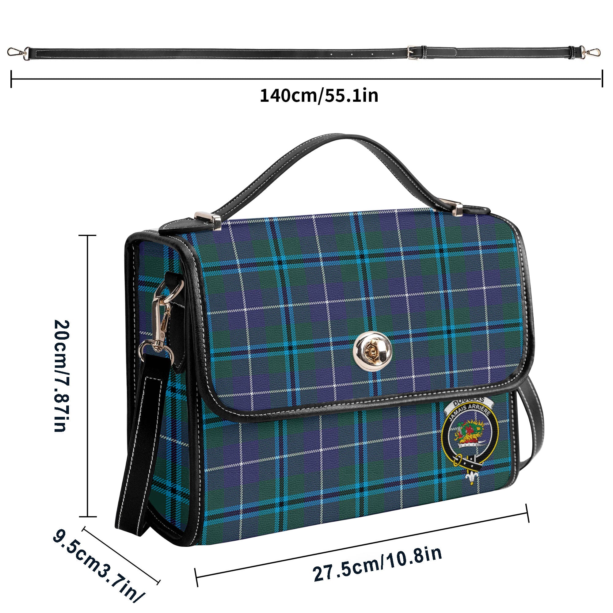 Douglas Modern Tartan Crest Satchel Bag