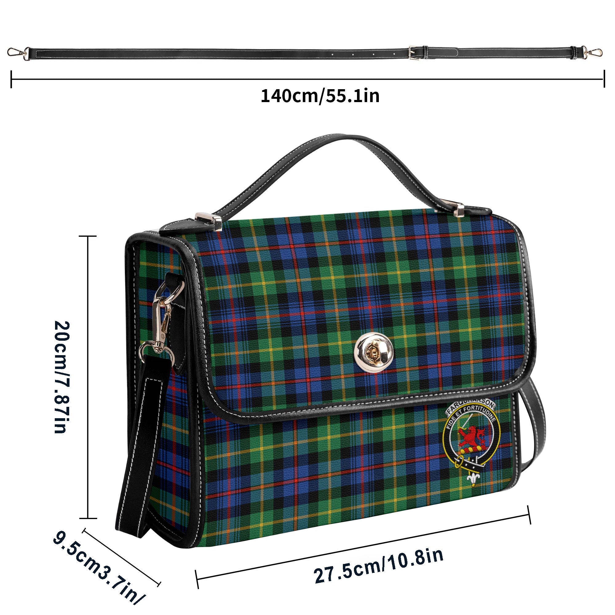 Farquharson Ancient Tartan Crest Satchel Bag
