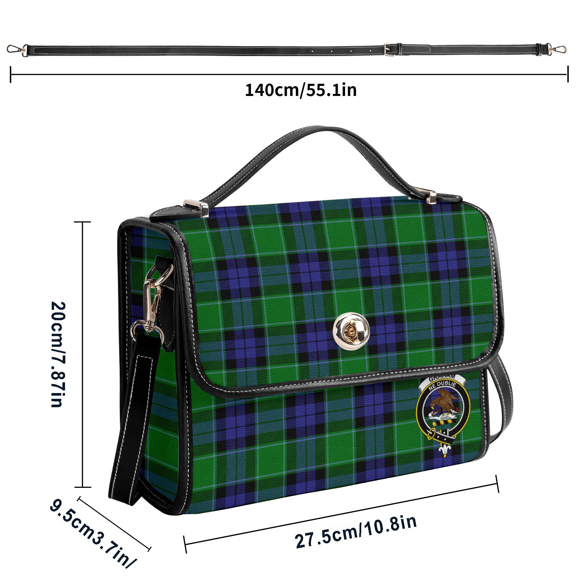 Graham of Menteith Modern Tartan Crest Satchel Bag