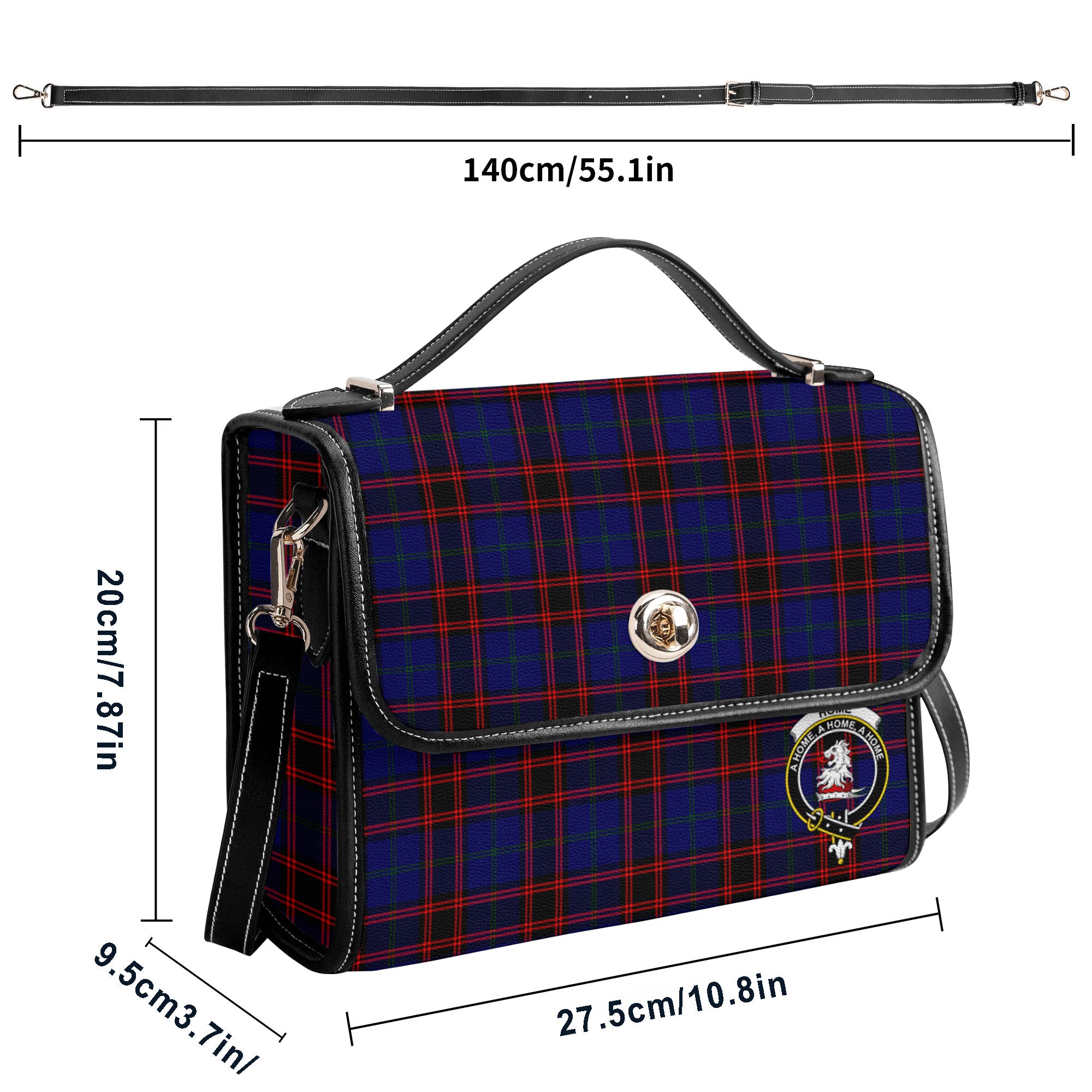 Home Modern Tartan Crest Satchel Bag