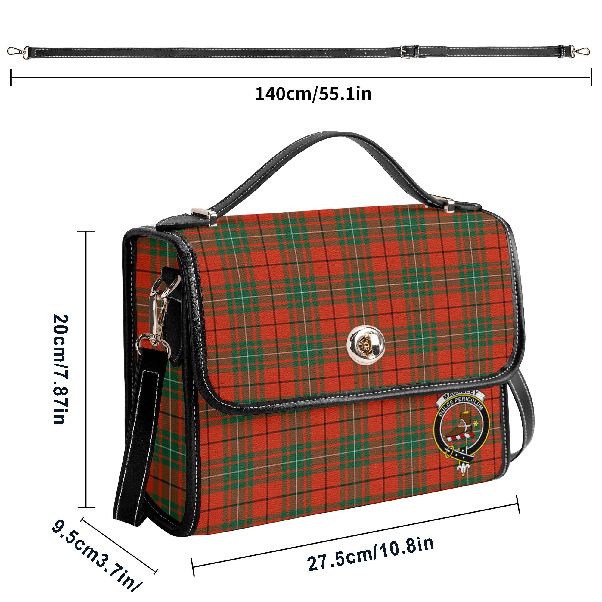 MacAuley Ancient Tartan Crest Satchel Bag