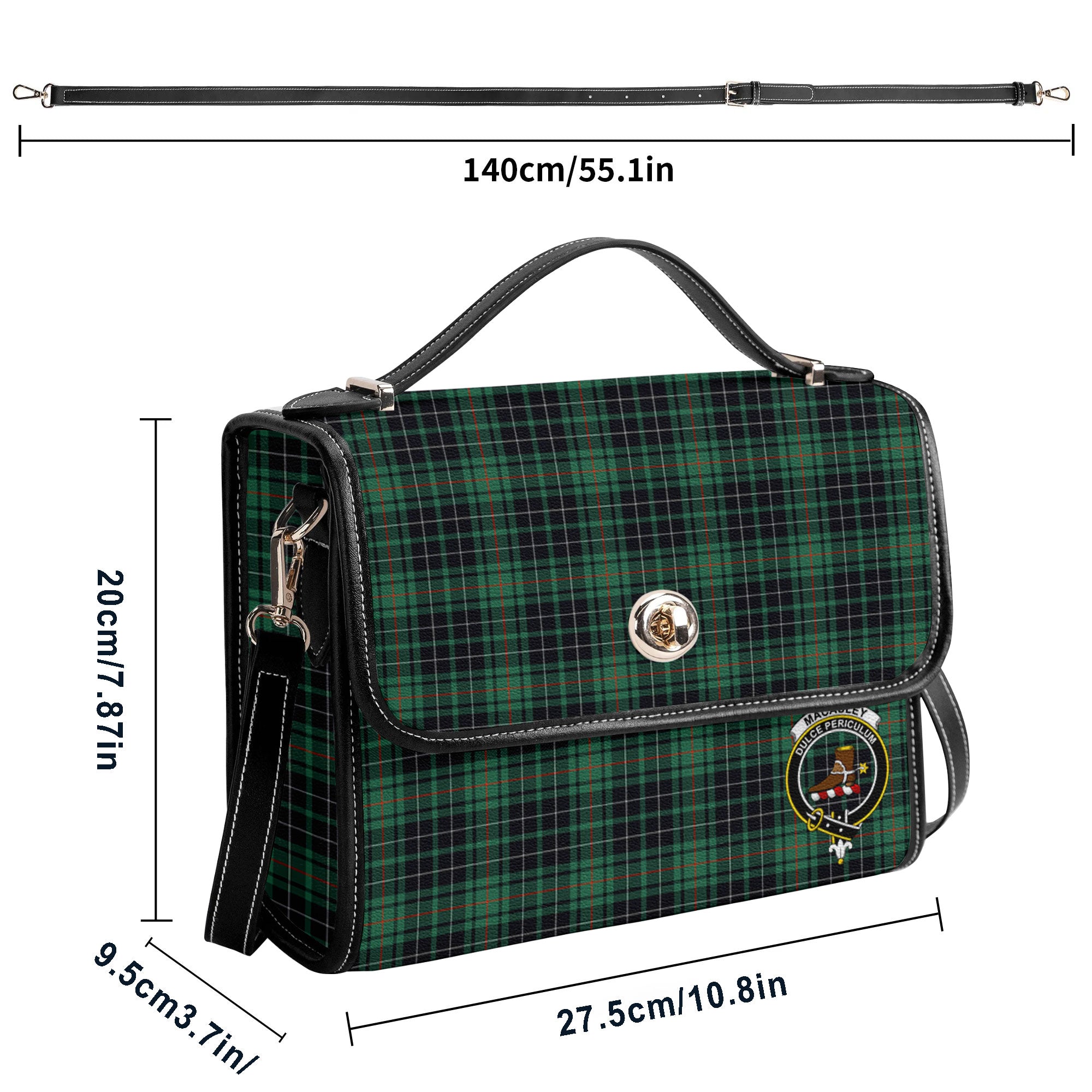 MacAuley Hunting Ancient Tartan Crest Satchel Bag