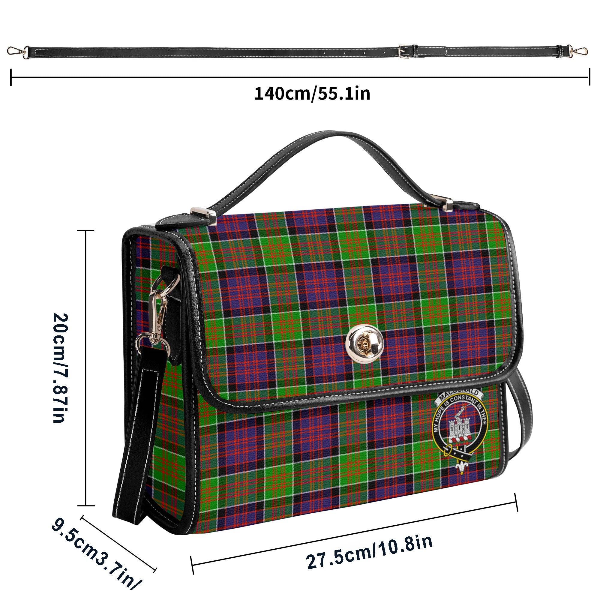 MacDonald (Clan Ranald) Tartan Crest Satchel Bag