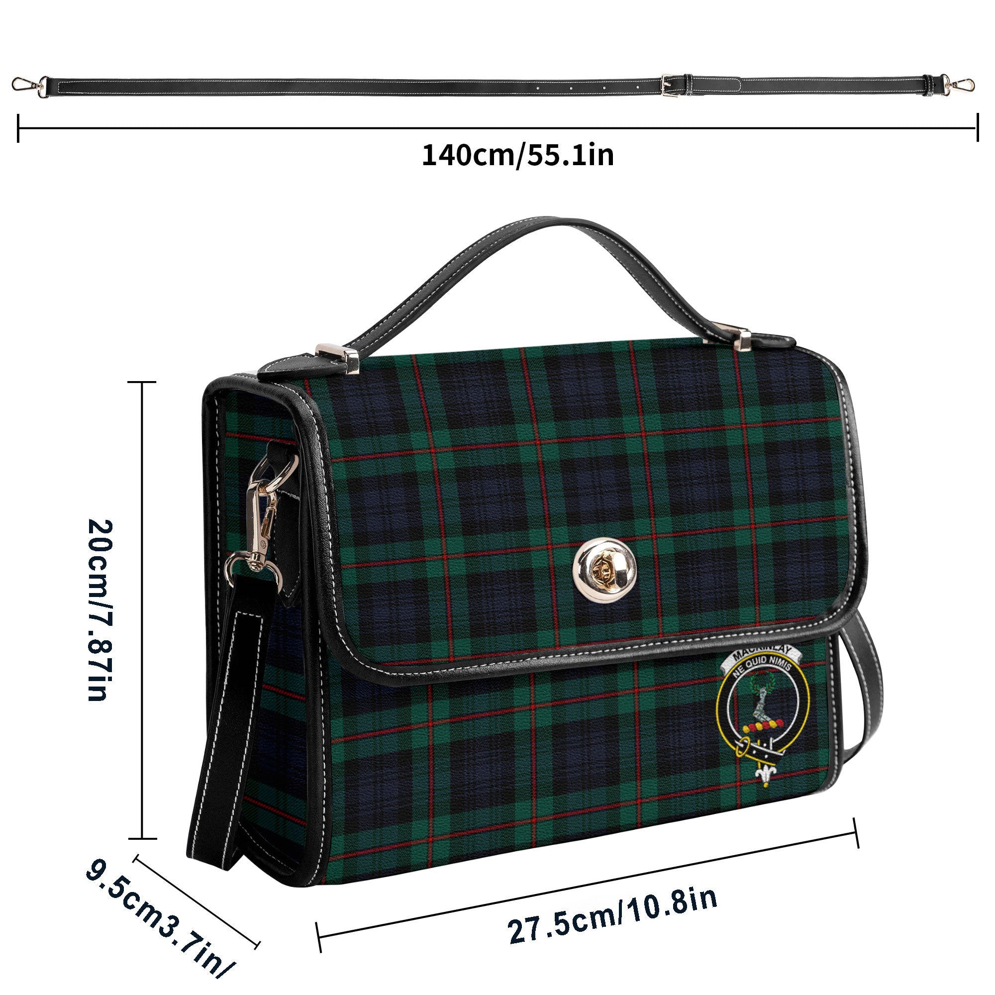 MacKinlay Modern Tartan Crest Satchel Bag