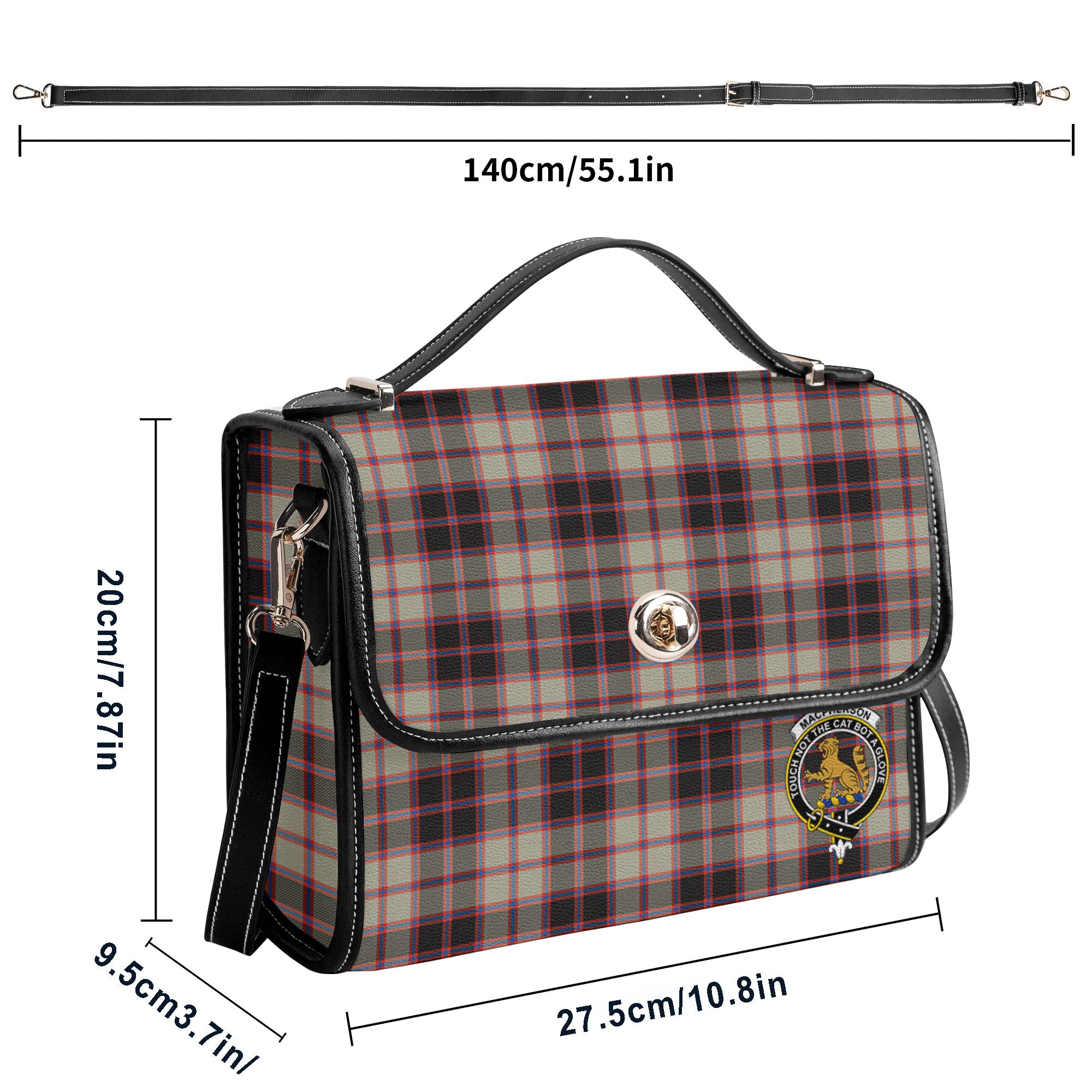 MacPherson Hunting Ancient Tartan Crest Satchel Bag