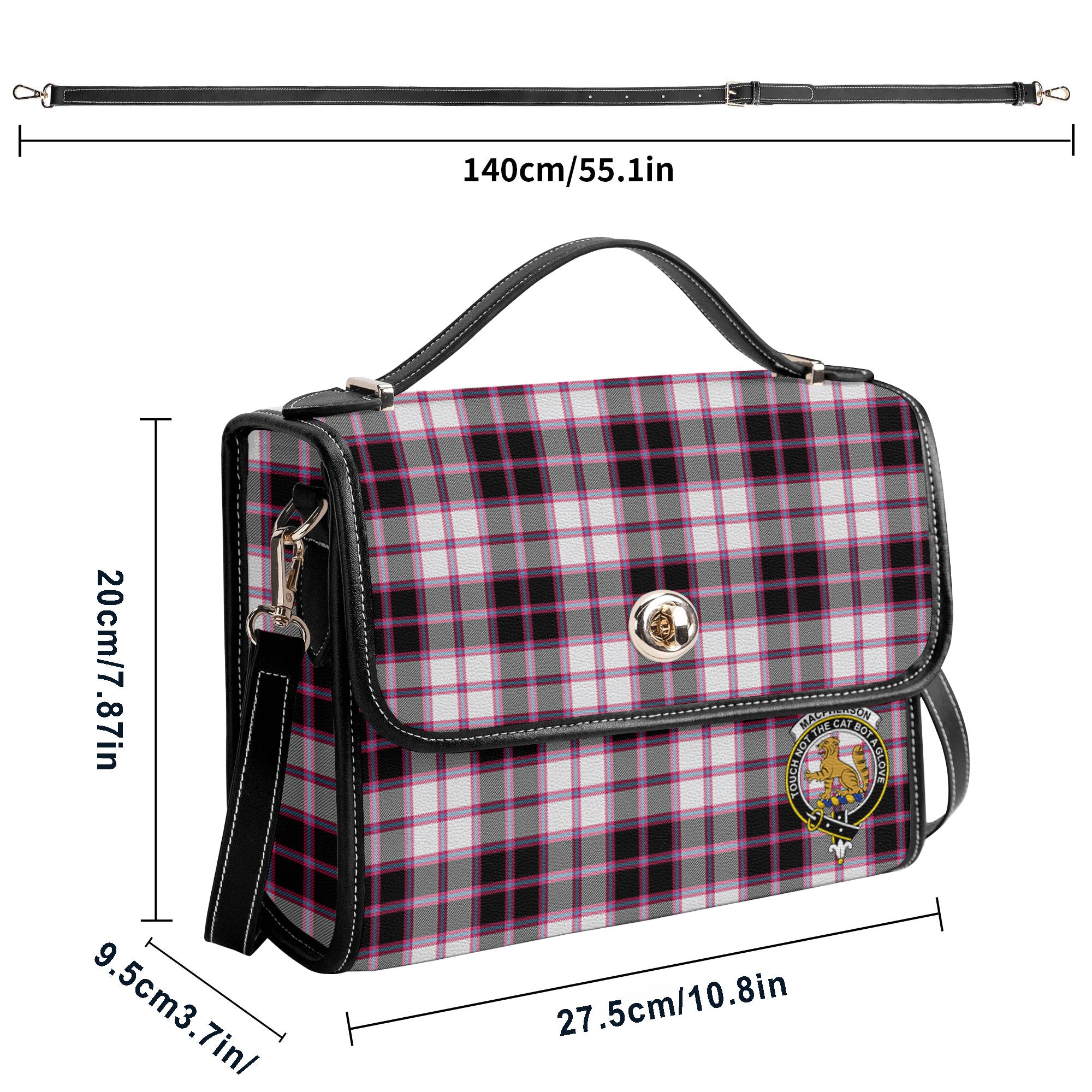 MacPherson Hunting Modern Tartan Crest Satchel Bag