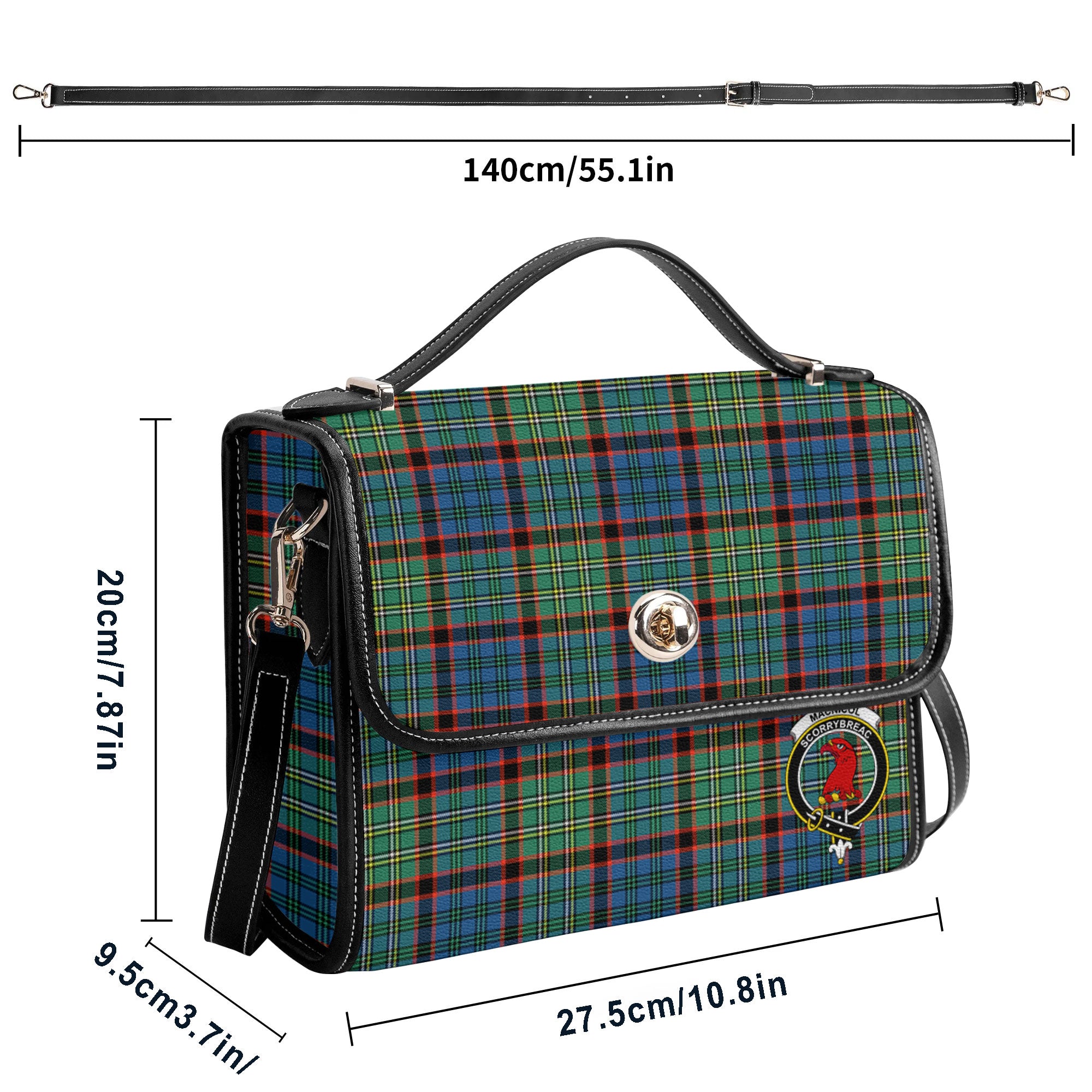 MacNicol Hunting Ancient Tartan Crest Satchel Bag