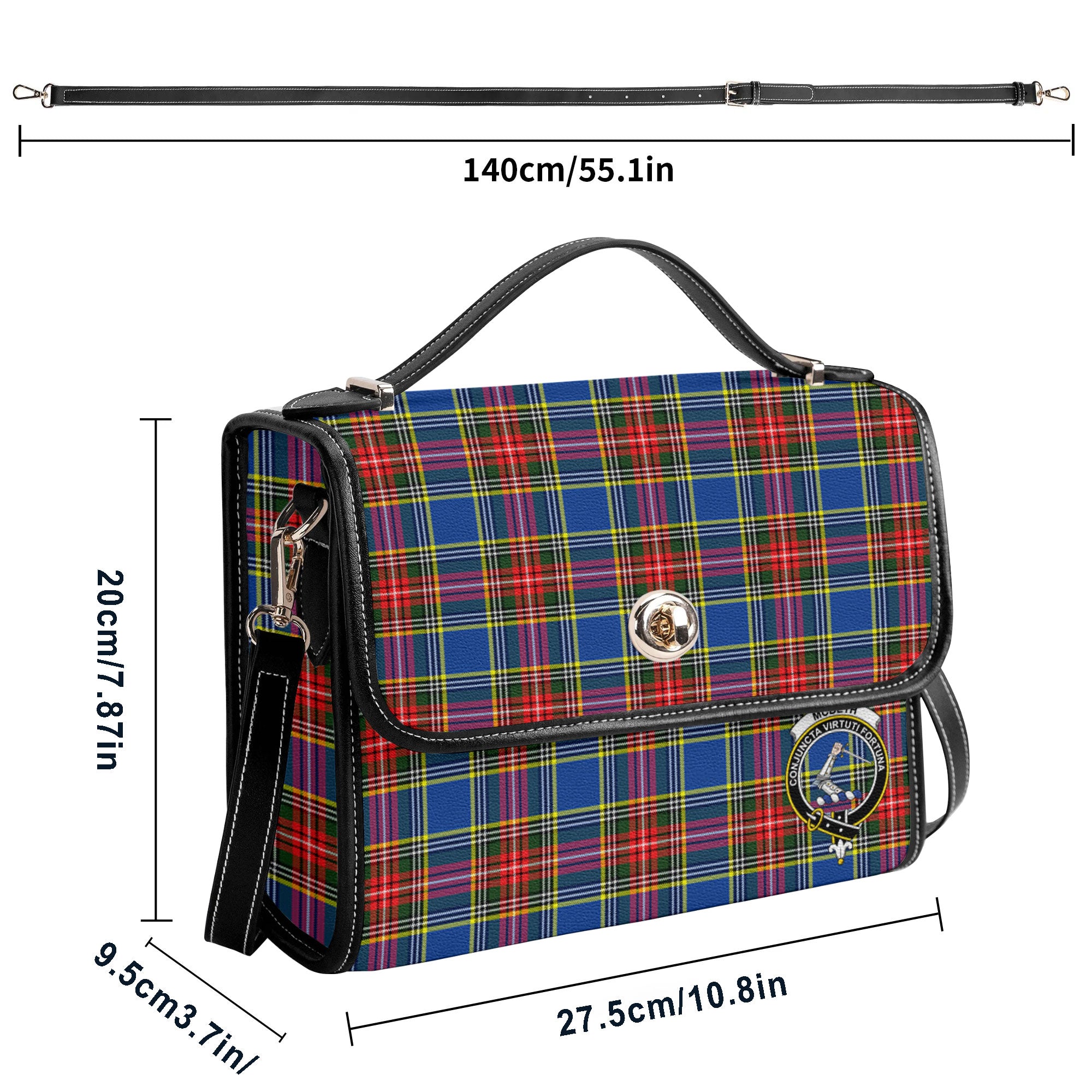 McBeth Modern Tartan Crest Satchel Bag