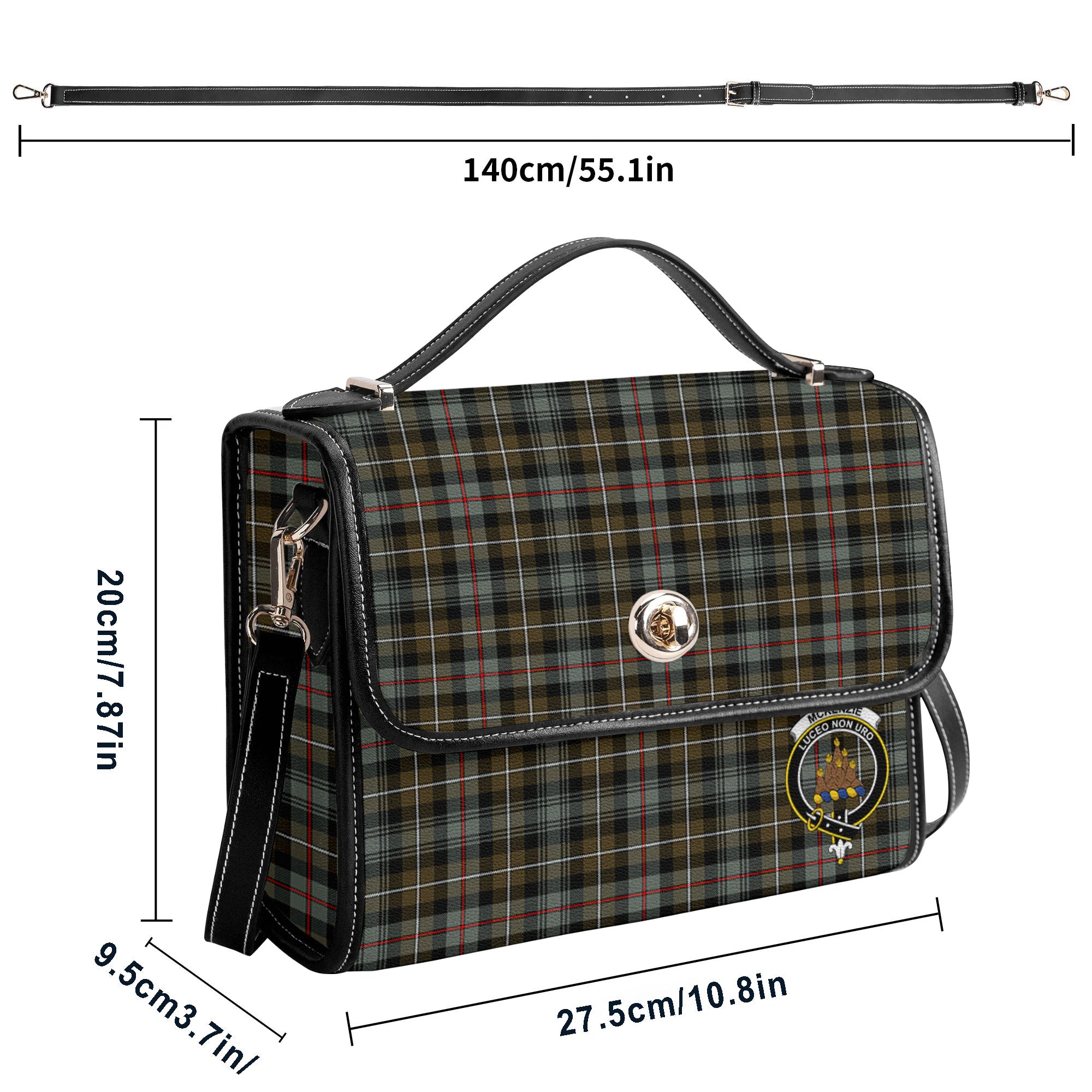 McKenzie Weathered Tartan Crest Satchel Bag