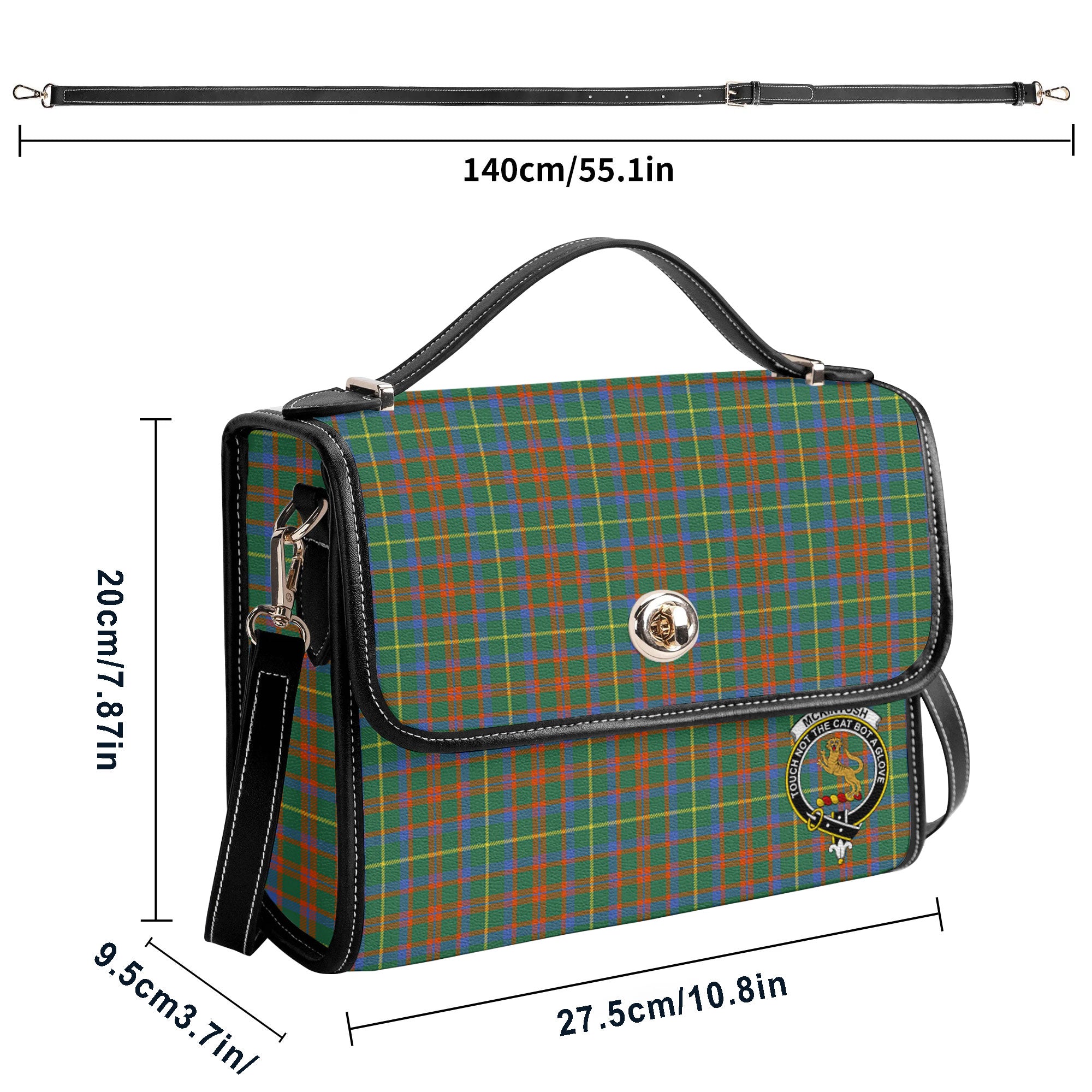 McKintosh Hunting Ancient Tartan Crest Satchel Bag