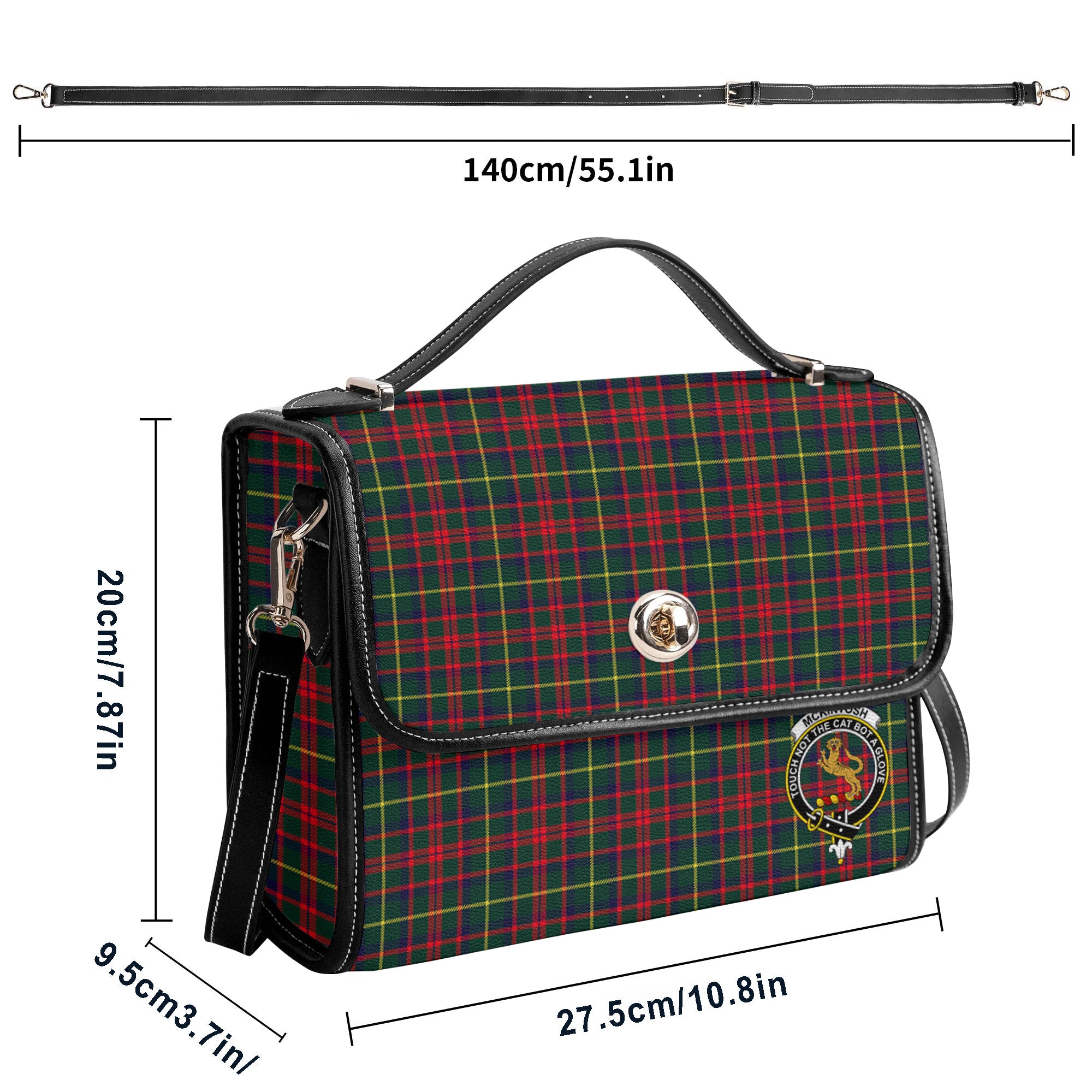 McKintosh Hunting Modern Tartan Crest Satchel Bag