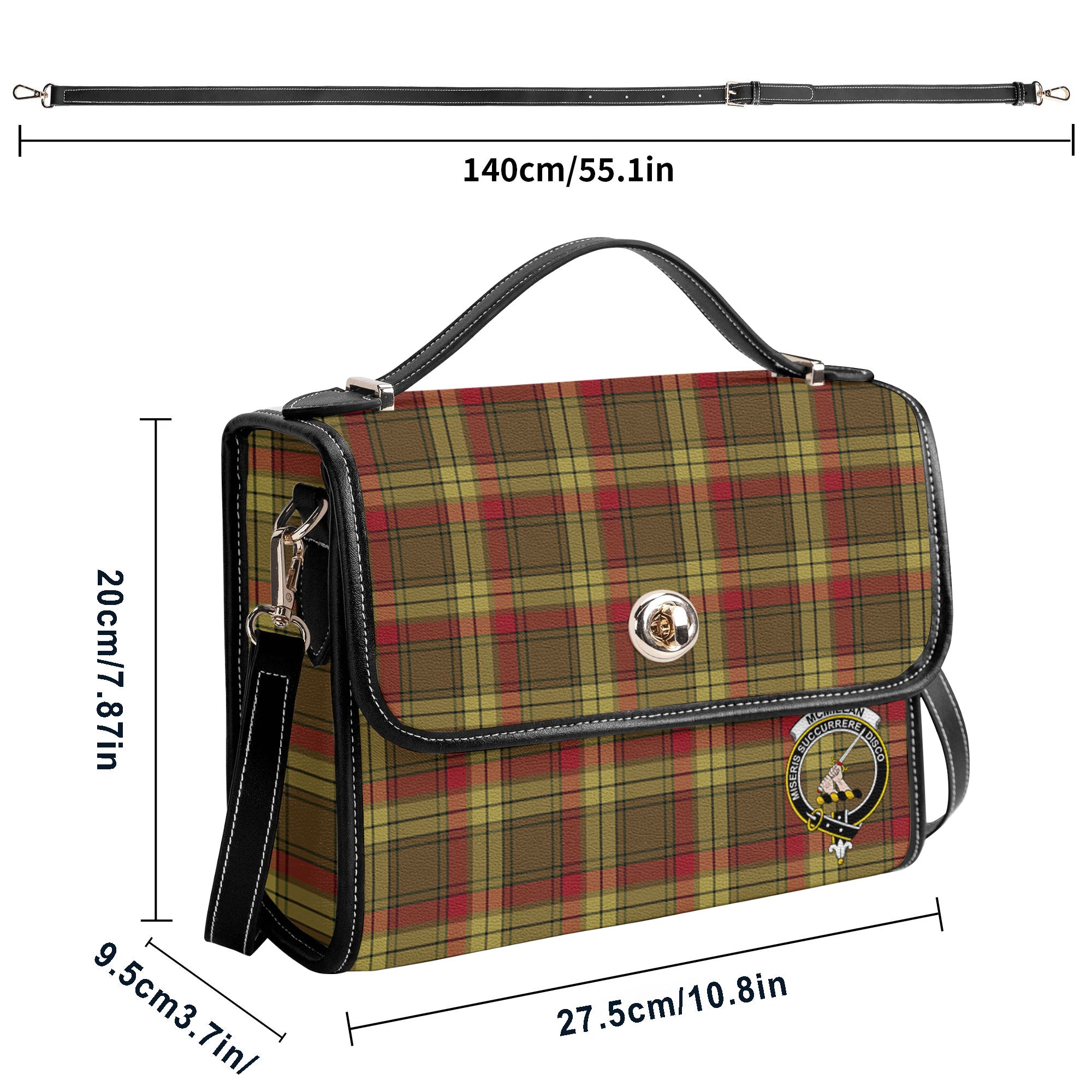 McMillan Old Weathered Tartan Crest Satchel Bag