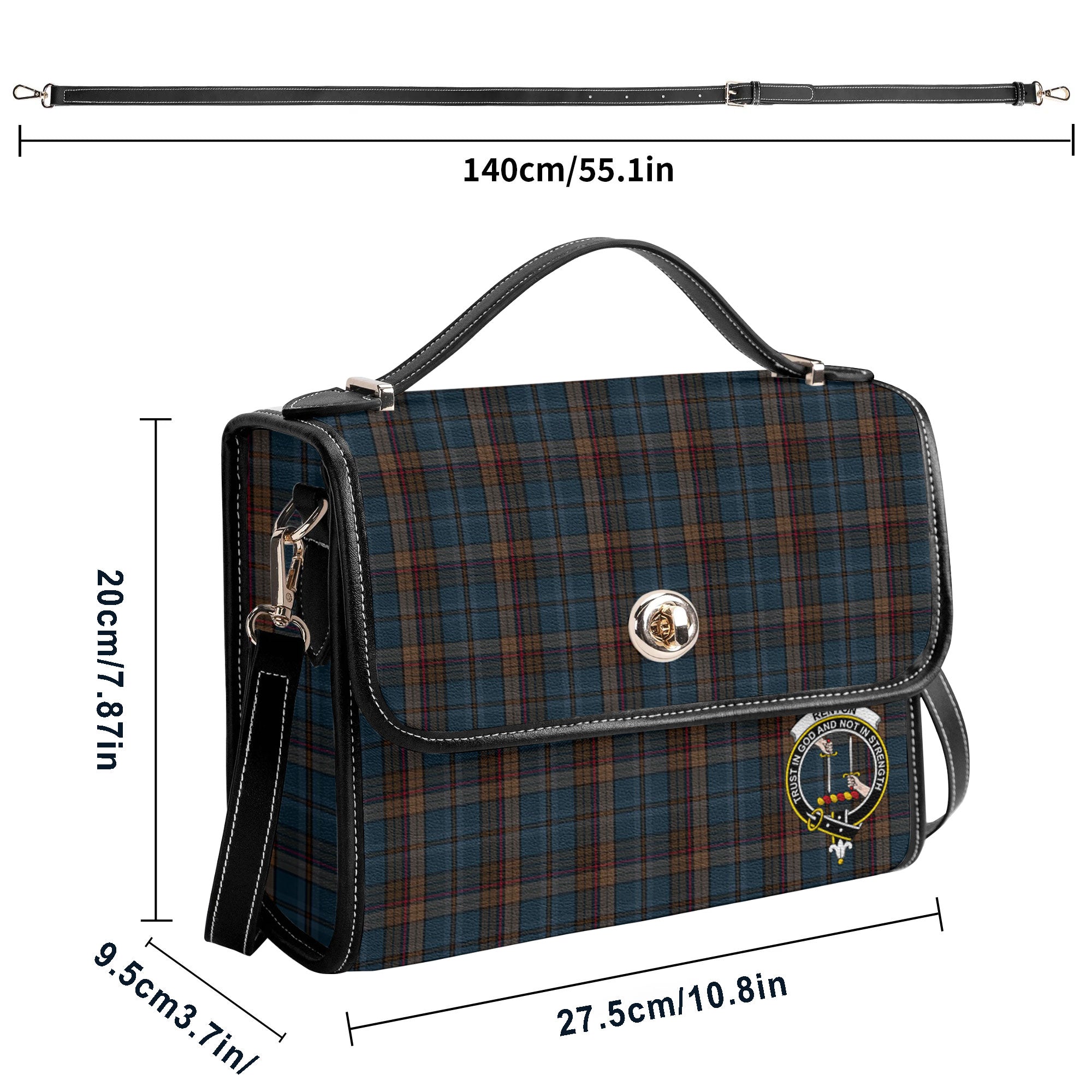 Renton Tartan Crest Satchel Bag